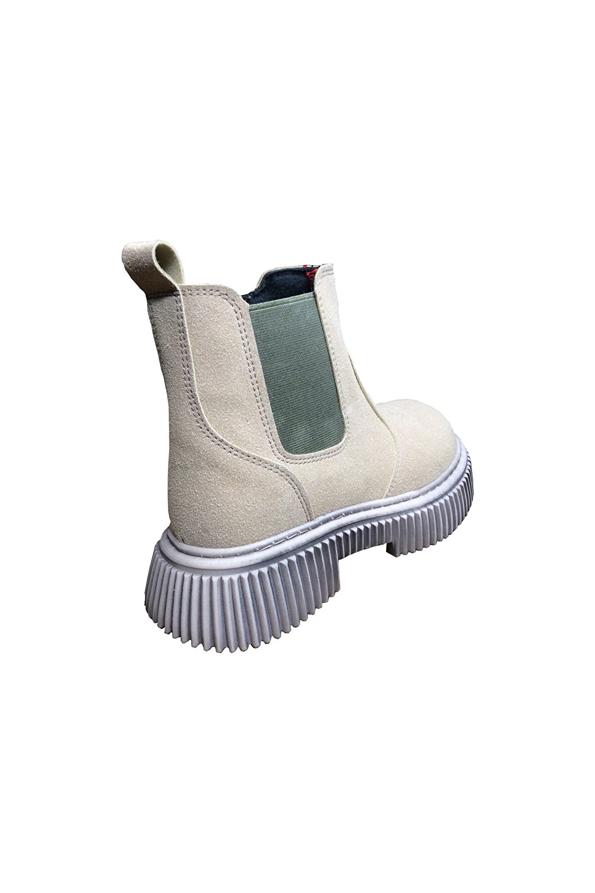 1087 Fi̇let Uni̇sex Erkek Ve Kız Çocuk Bot Bej Süet Yanı Lasti̇kli̇ Ve Fermuarlı Anatomi̇k