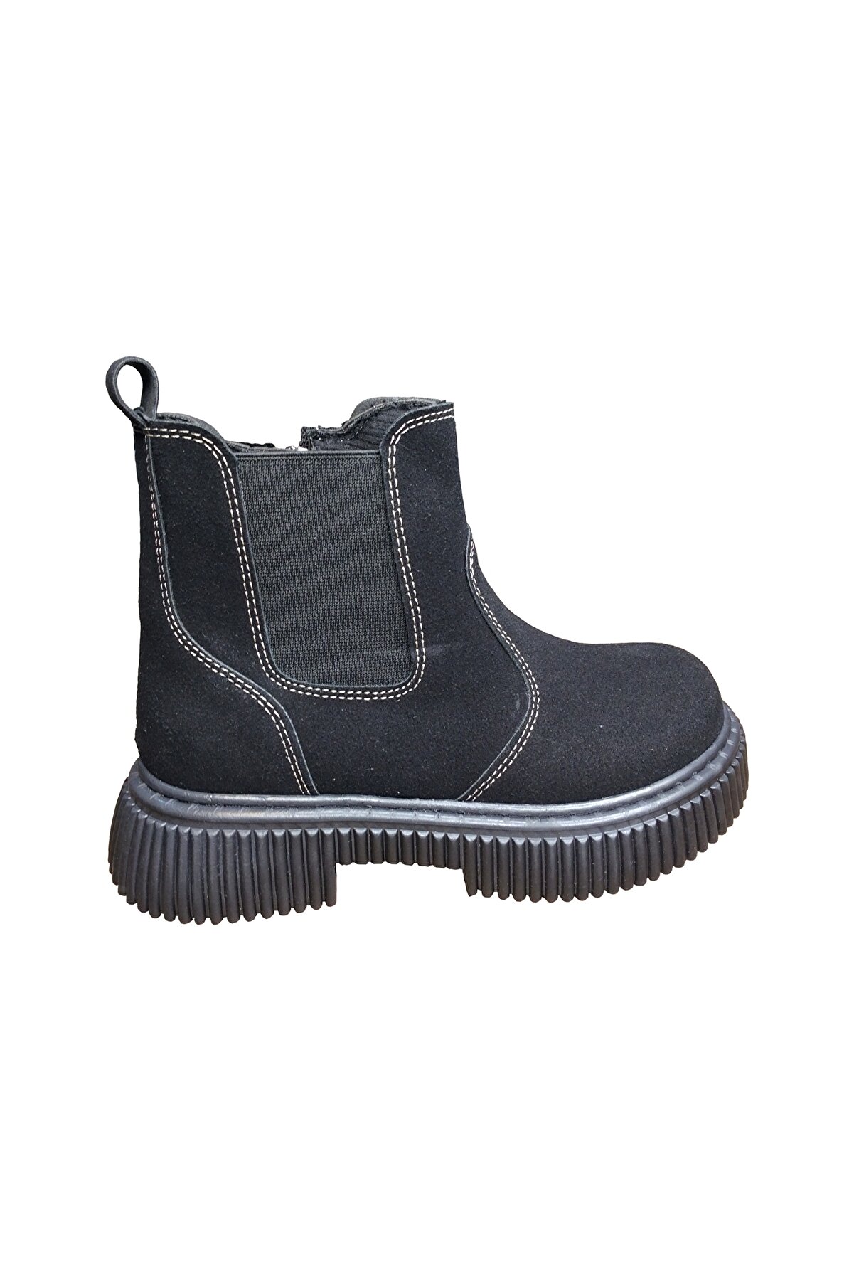 Ortopedi̇kal 1087 Fi̇let Uni̇sex Erkek Ve Kız &Ccedil;ocuk Bot Si̇yah S&uuml;et Yanı Lasti̇kli̇ Ve Fermuarlı Anatomi̇k