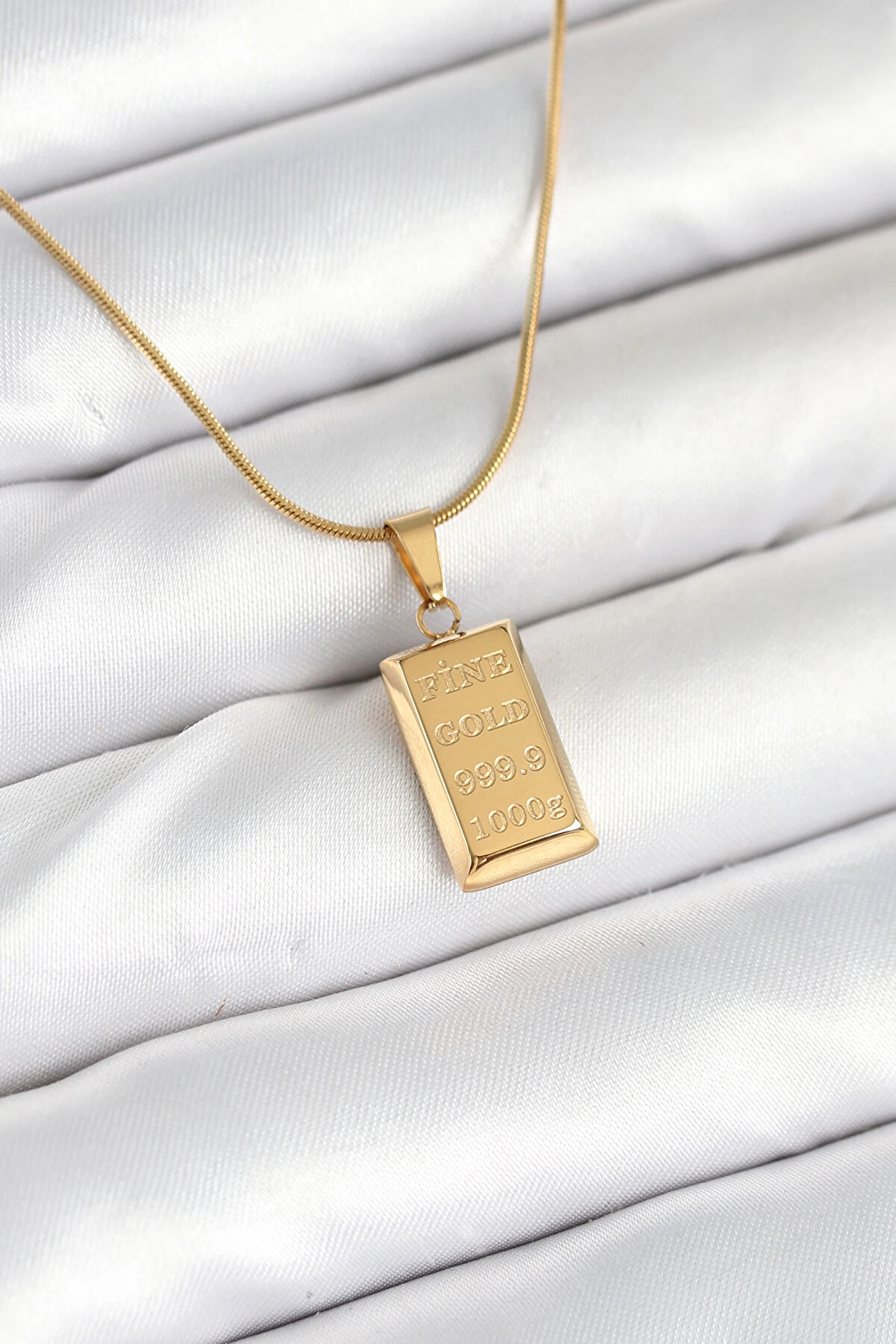 Buti̇k 316L &Ccedil;eli̇k Gold Renk K&uuml;l&ccedil;e Altın Model Kolye