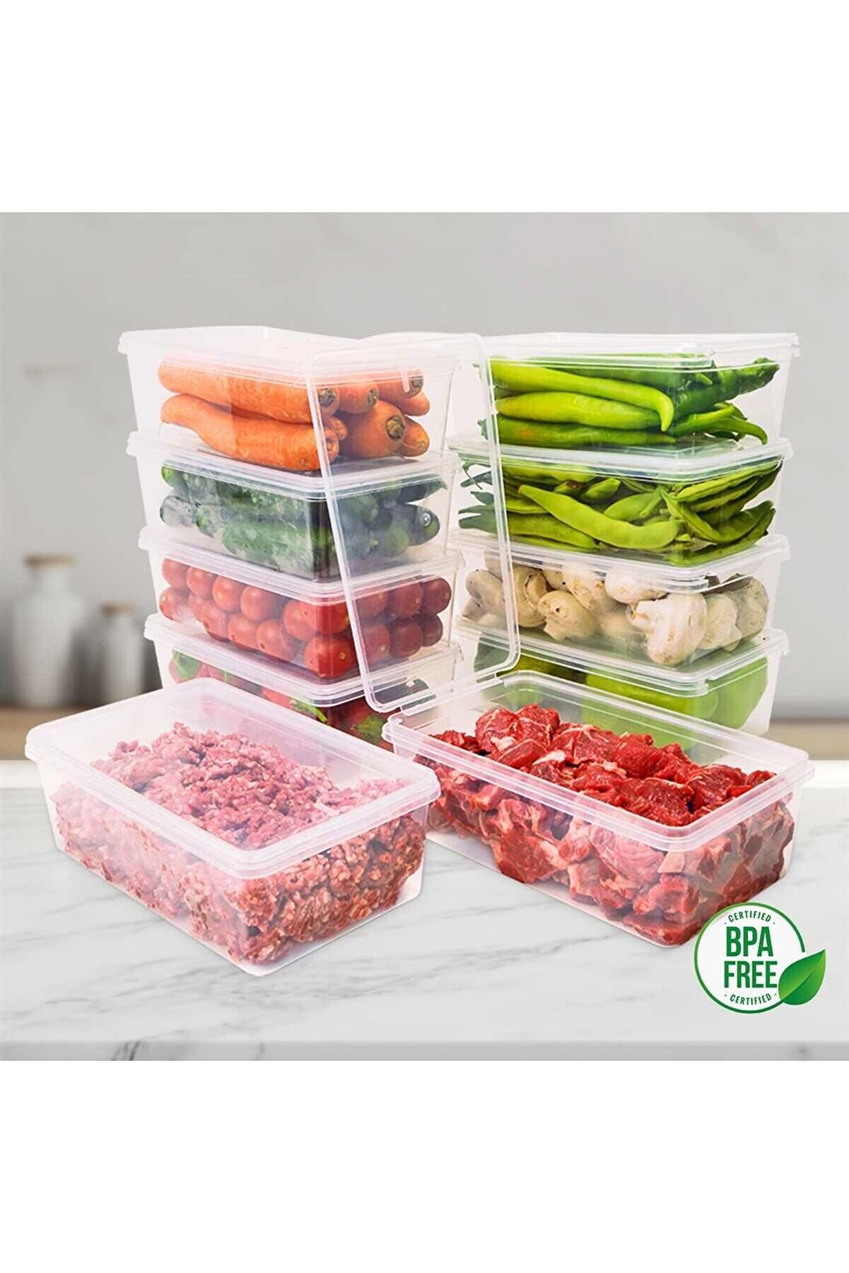 Ethab Ti̇caret B1000-10 Buzluk Saklama Kabı 1 Li̇tre 10 Adet