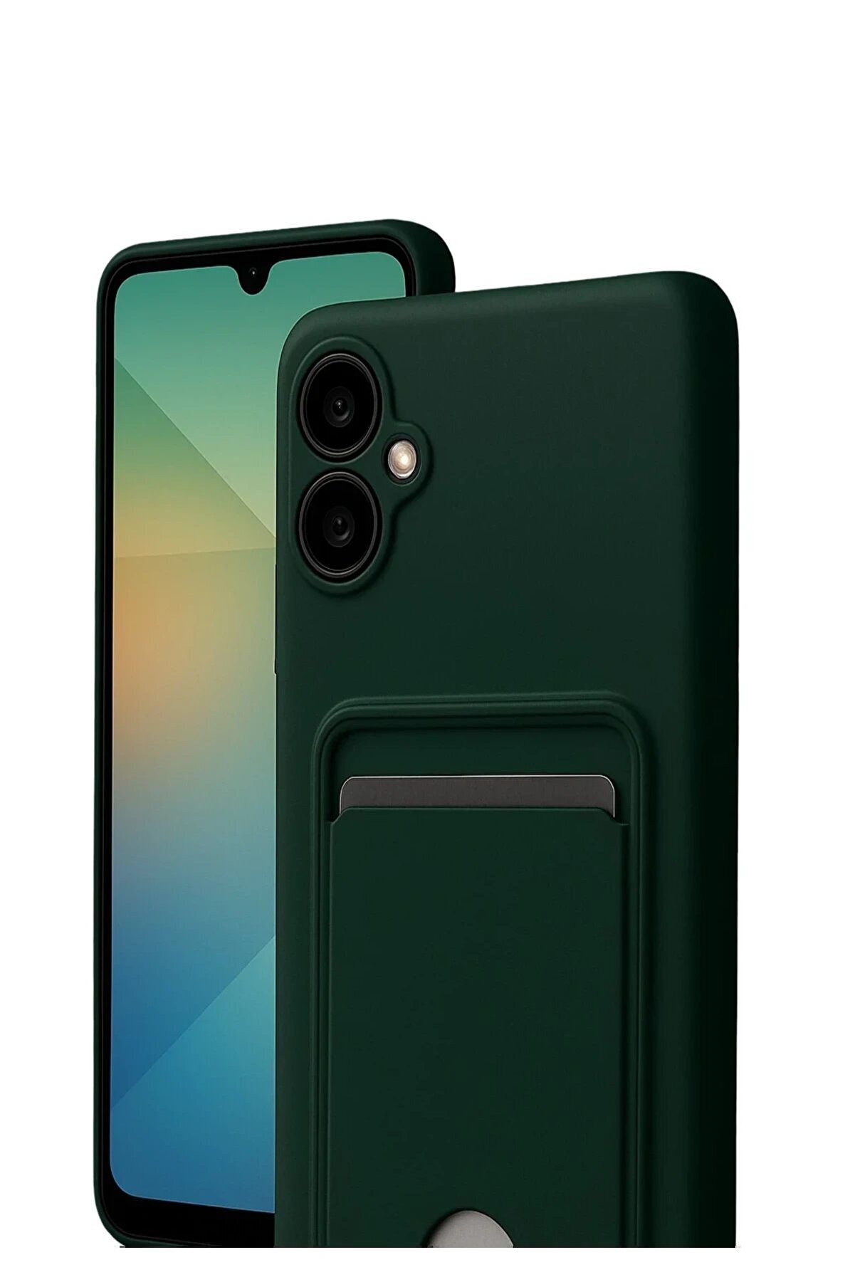 Fırsatkoli̇k Samsung Galaxy A07 Kelvi̇n Kartvi̇zi̇tli̇ Si̇li̇kon - Koyu Yeşi̇l-(5796)