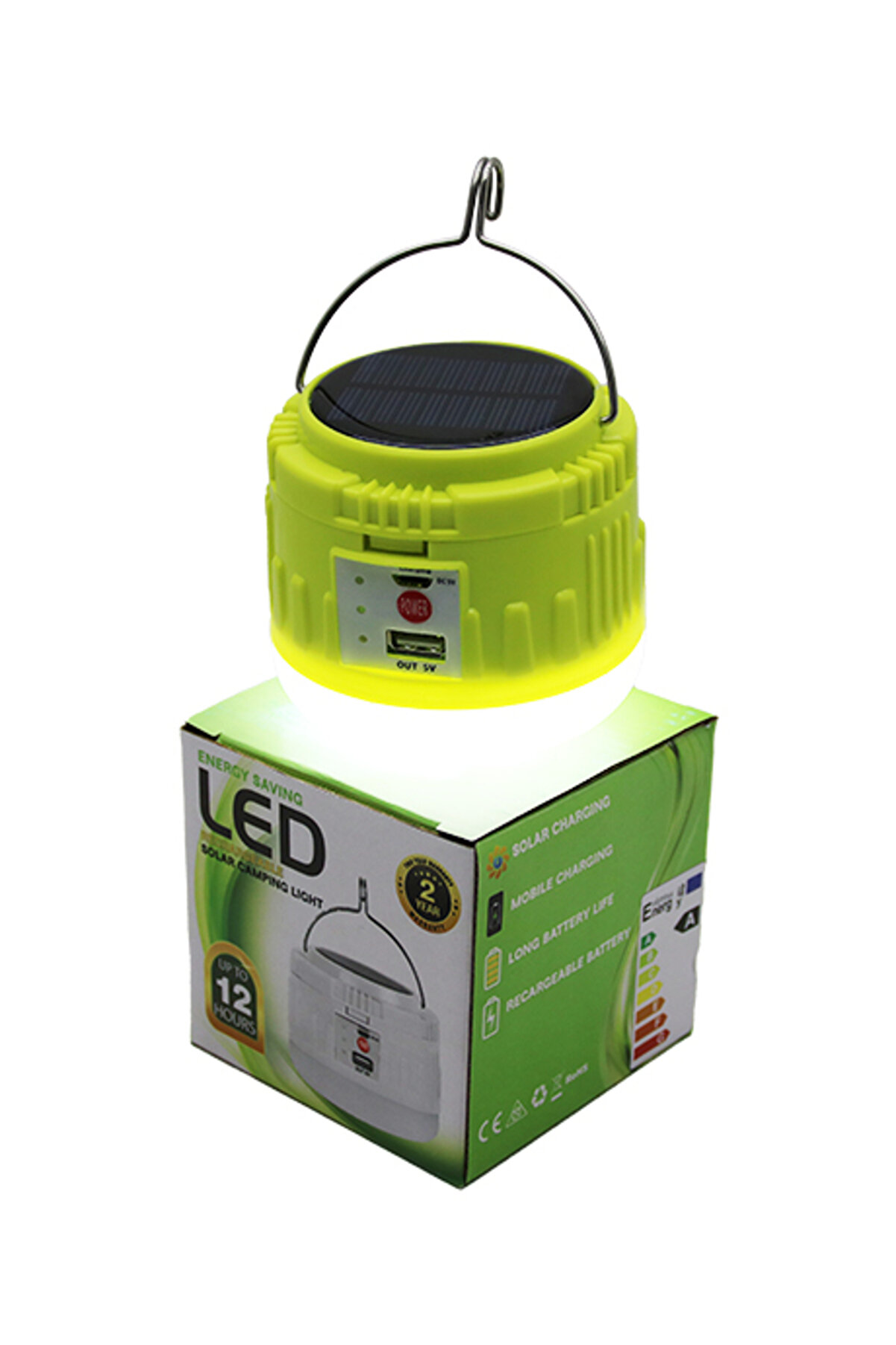 Go İthalat Usb - Solar Şarjlı Askılı Kamp Lambası - Powerbank (5250)