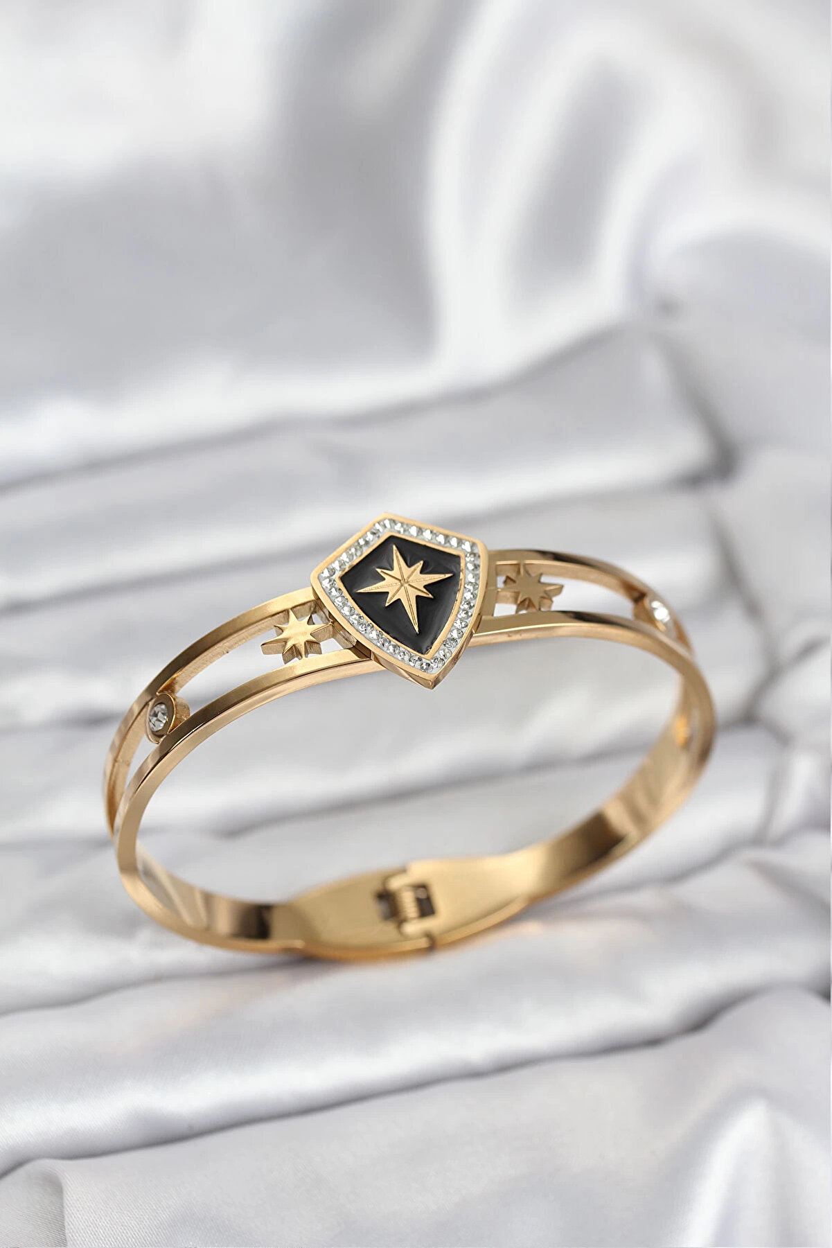 Buti̇k 316L &Ccedil;eli̇k Gold Renk Kutup Yıldızı Kelep&ccedil;e Bi̇lekli̇k