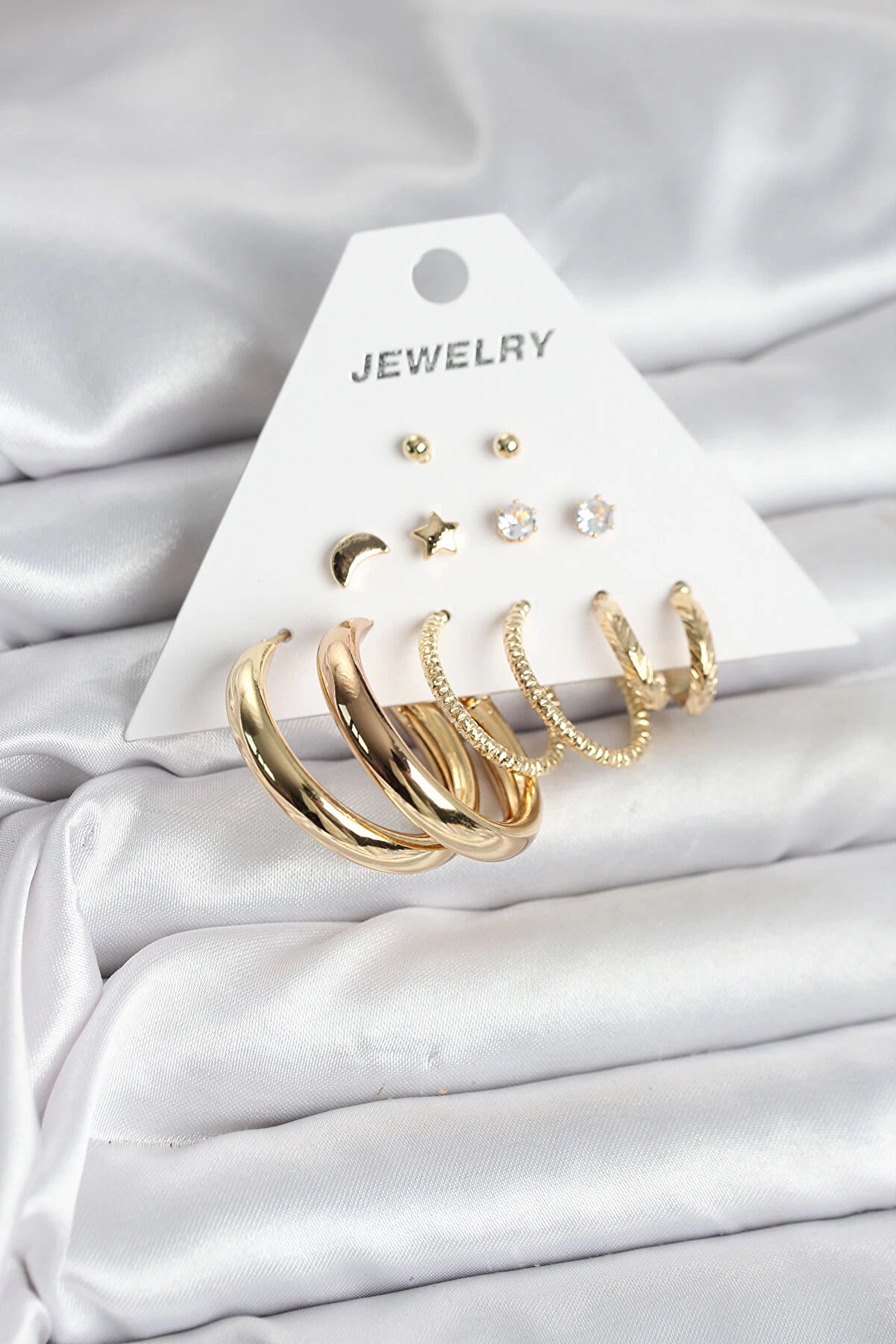 Buti̇k Gold Renk 6 &Ccedil;i̇ftli̇ Pi̇ri̇n&ccedil; Kadın K&uuml;pe Seti̇