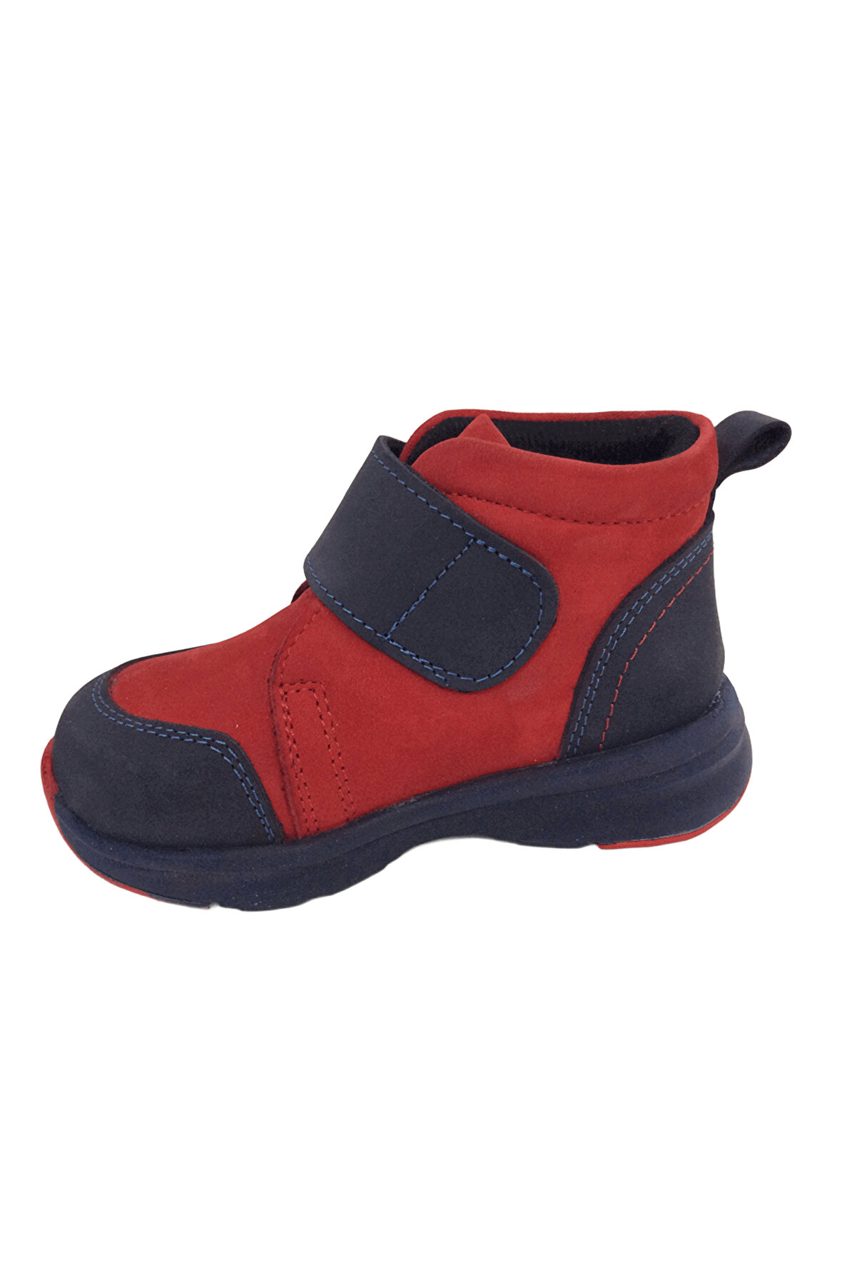 Ortopedi̇kal1001 Ri̇dente Laci̇vert Kırmızı (S&uuml;et) Bebe Erkek &Ccedil;ocuk Bot % 100 Deri̇ Kalın Tek Cırtlı