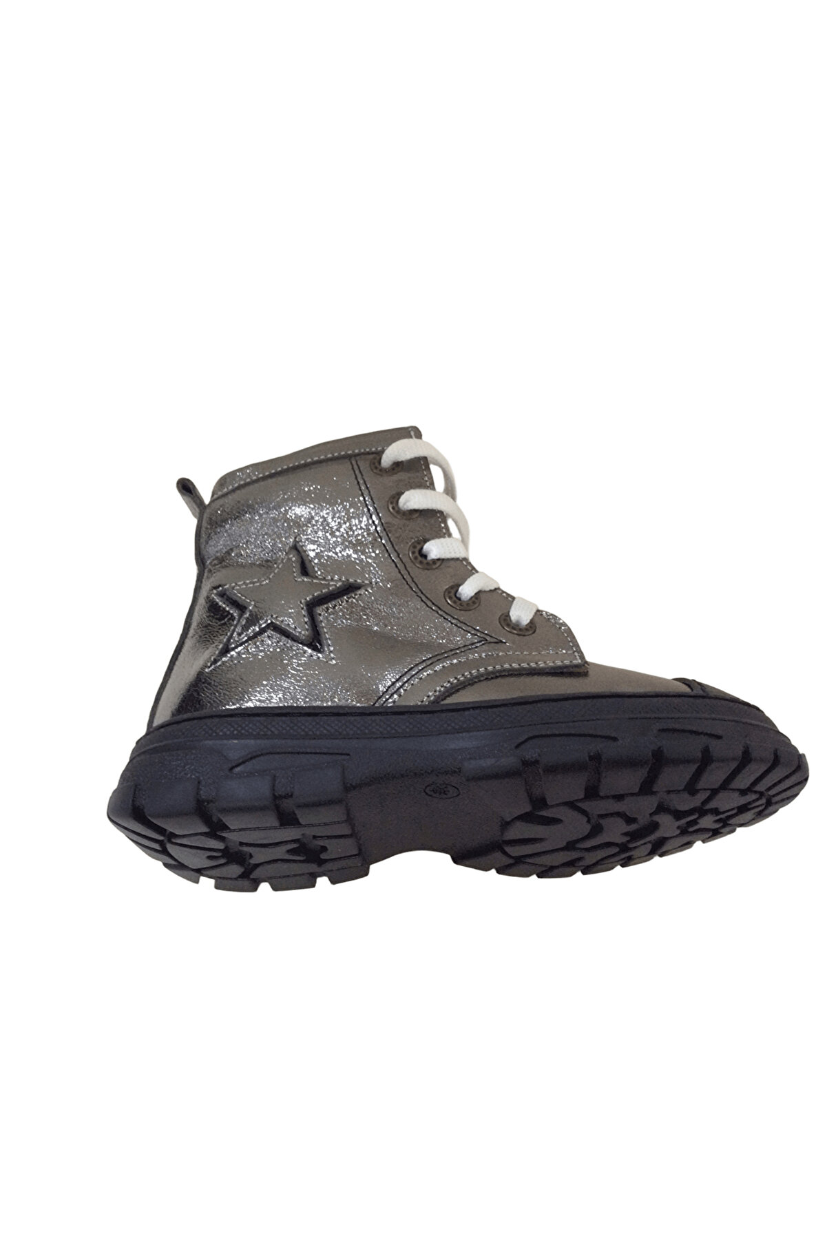 Ortopedi̇kal 1001 Ri̇dente Plati̇n Yıldızlı Pati̇k Kız &Ccedil;ocuk Bot % 100 Deri̇ Bağcık Ve Fermuarlı