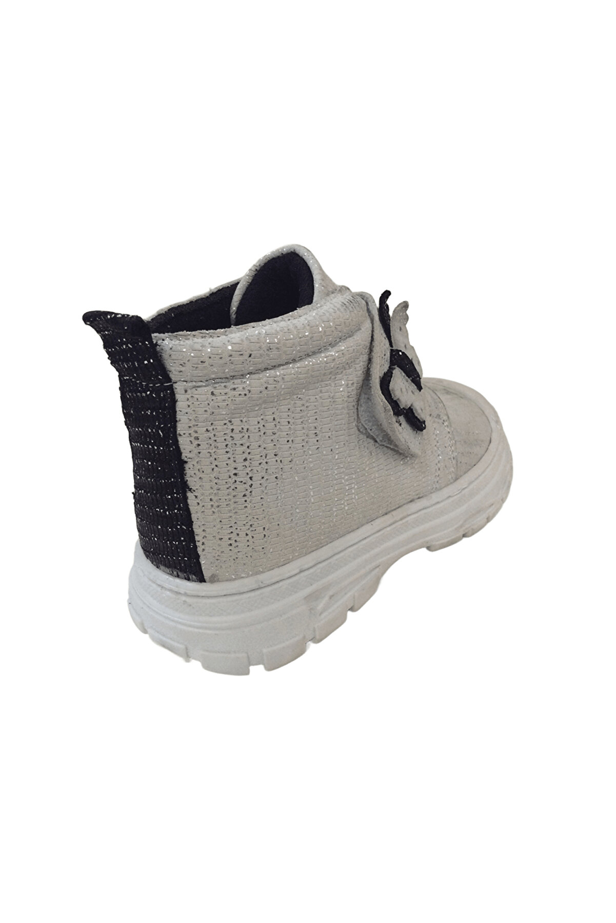 Ortopedi̇kal 1001 Ri̇dente G&uuml;m&uuml;ş Si̇mli̇ Parlak Pati̇k Kız &Ccedil;ocuk Bot % 100 Deri̇ Kalın Tek Cırtlı