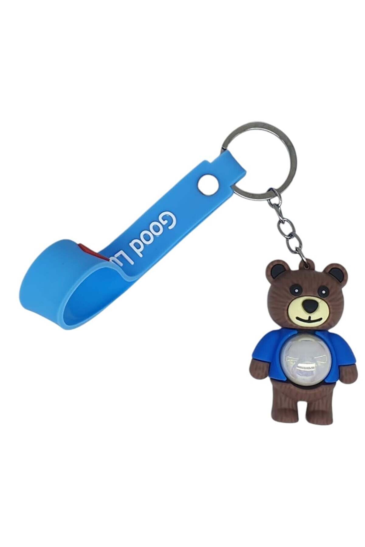 Ethab Ti̇caret Fi̇g&uuml;rl&uuml; Ve Işıklı Si̇li̇kon Anahtarlık - Yogi̇ - Mavi̇