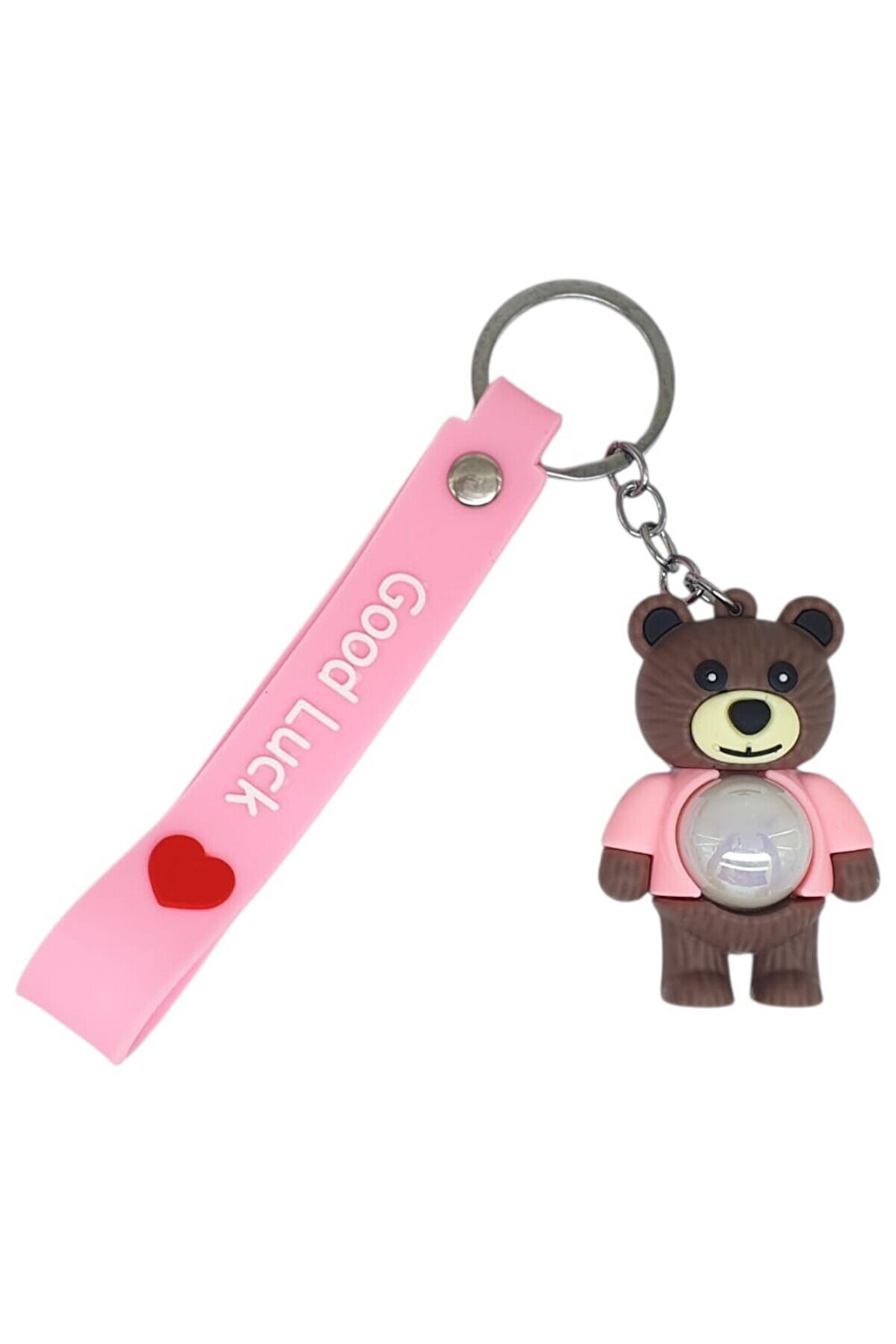 Ethab Ti̇caret Fi̇g&uuml;rl&uuml; Ve Işıklı Si̇li̇kon Anahtarlık - Yogi̇ - Pembe