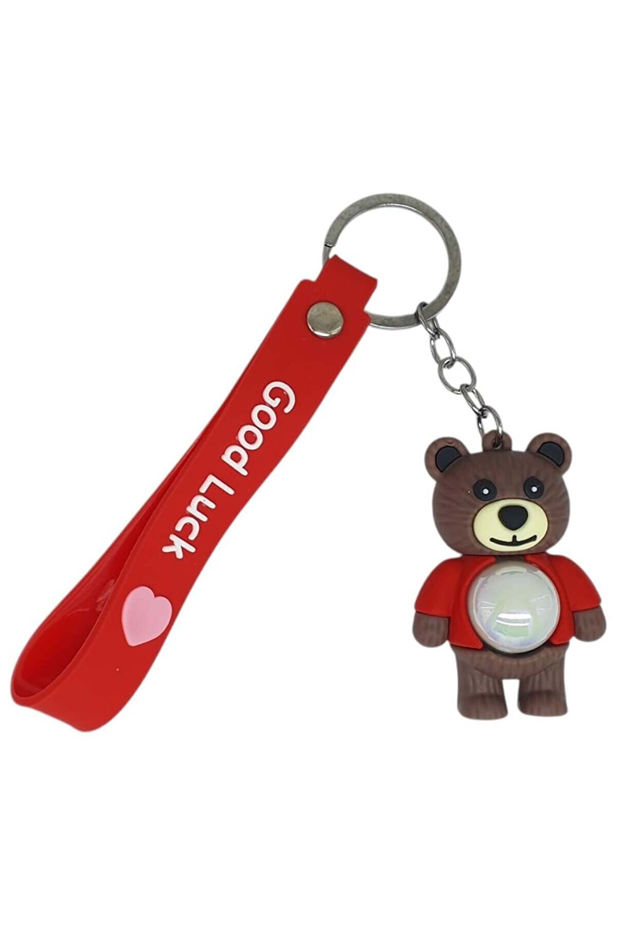 Ethab Ti̇caret Fi̇g&uuml;rl&uuml; Ve Işıklı Si̇li̇kon Anahtarlık - Yogi̇ - Kırmızı