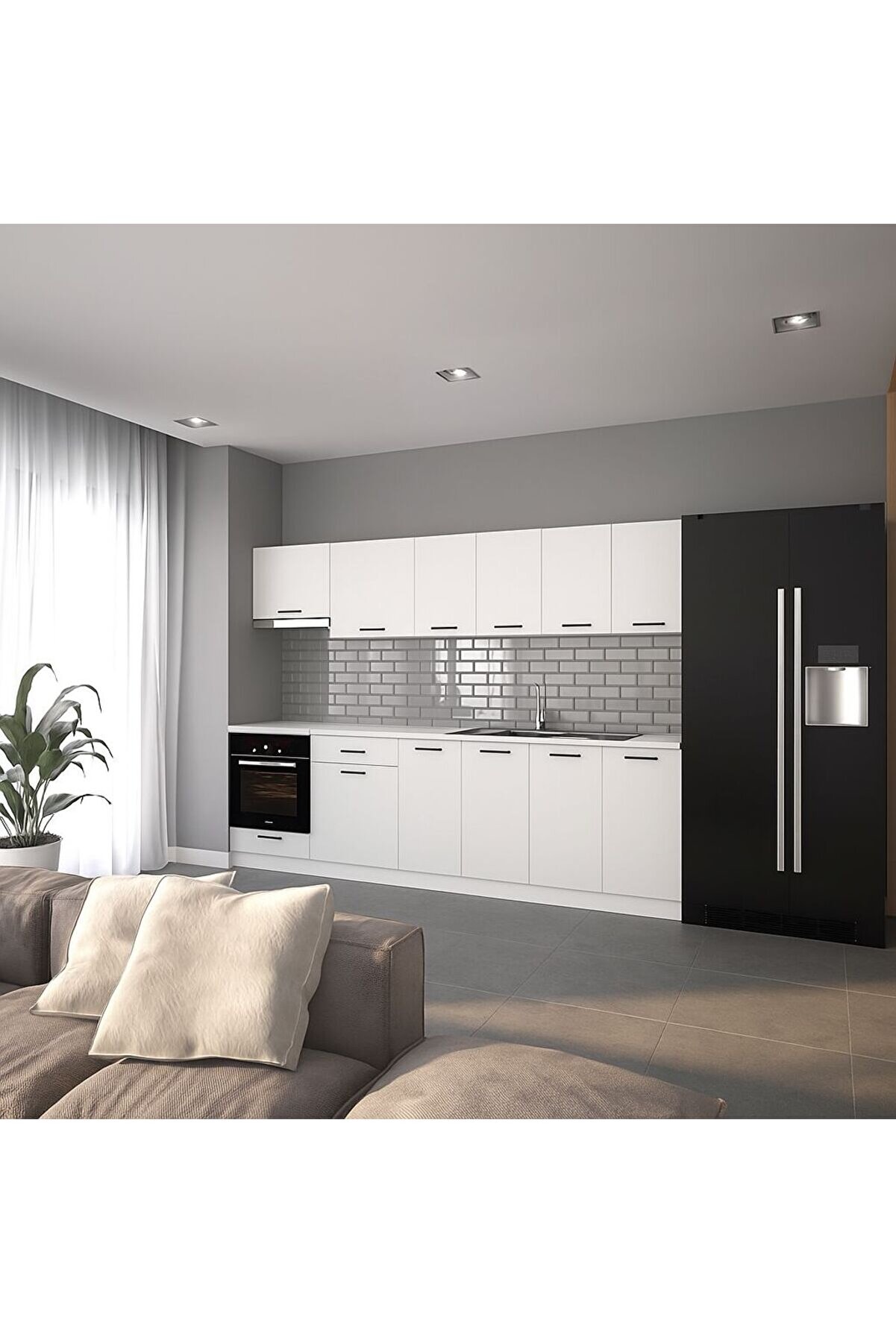 Vi̇sasconcept 280 Cm Eray Hazır Mutfak Dolabı (Tezgah Dahi̇l)