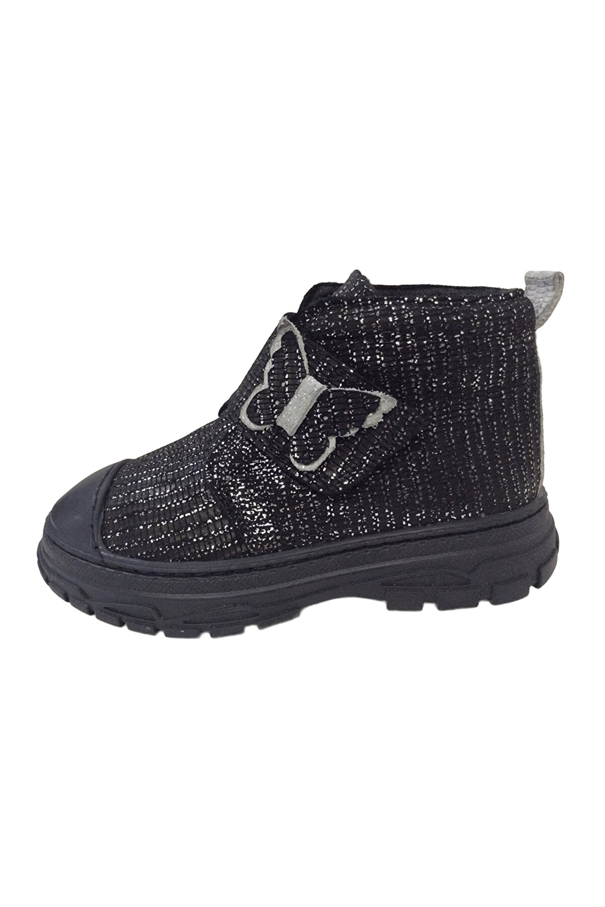 Ortopedi̇kal 1001 Ri̇dente Si̇yah Si̇mli̇ Parlak Pati̇k Kız &Ccedil;ocuk Bot % 100 Deri̇ Kalın Tek Cırtlı