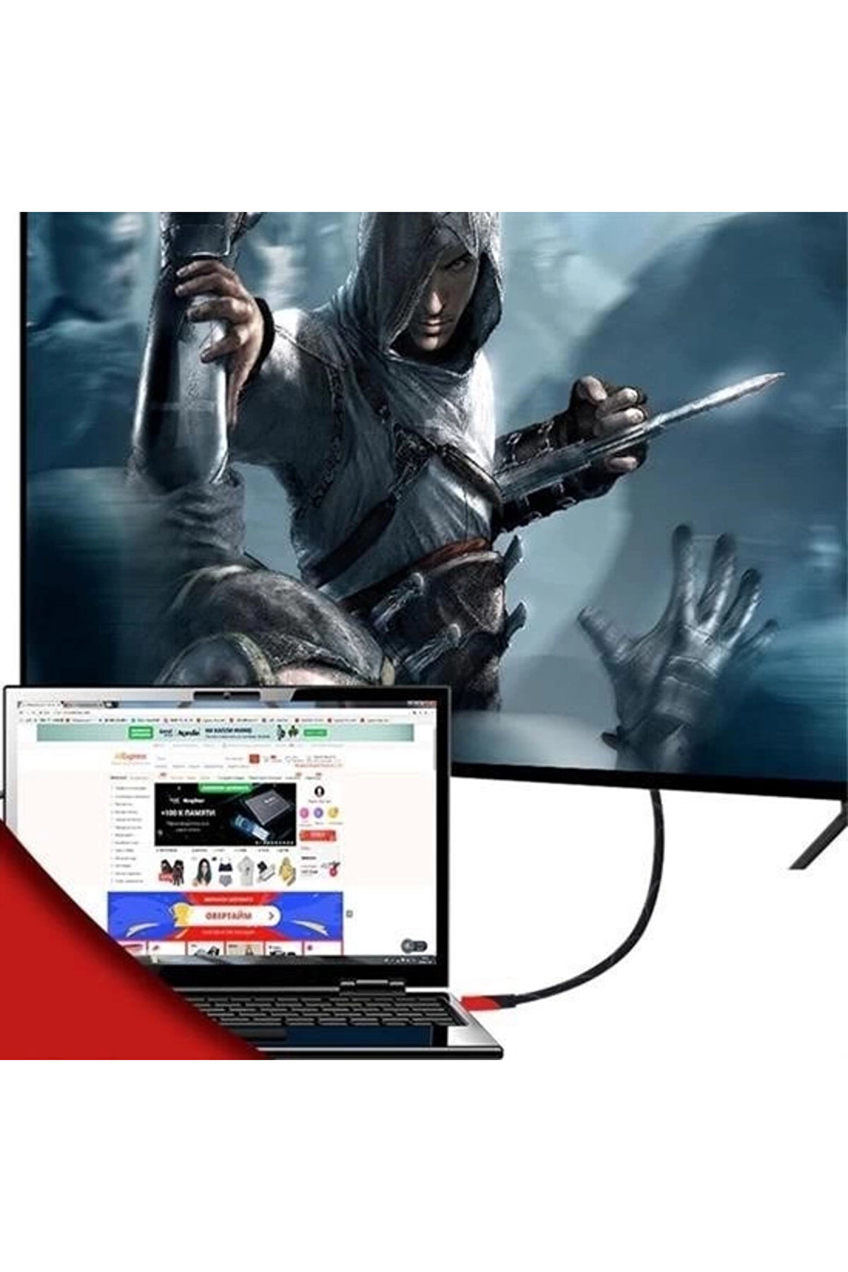 Buti̇k Hdmı Kablosu Hdtv Bi̇lgi̇sayar Uydu G&ouml;r&uuml;nt&uuml; Ses Full Hd Sargılı G&ouml;r&uuml;nt&uuml; Aktarma Kablosu