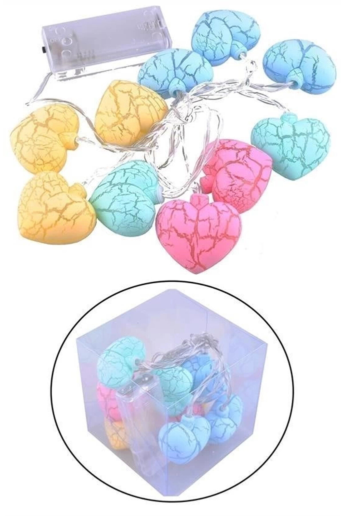 Buti̇k 10Lu Renkli̇ Kalp Şekli̇nde Dekorati̇f Dolama Led Aydınlatması