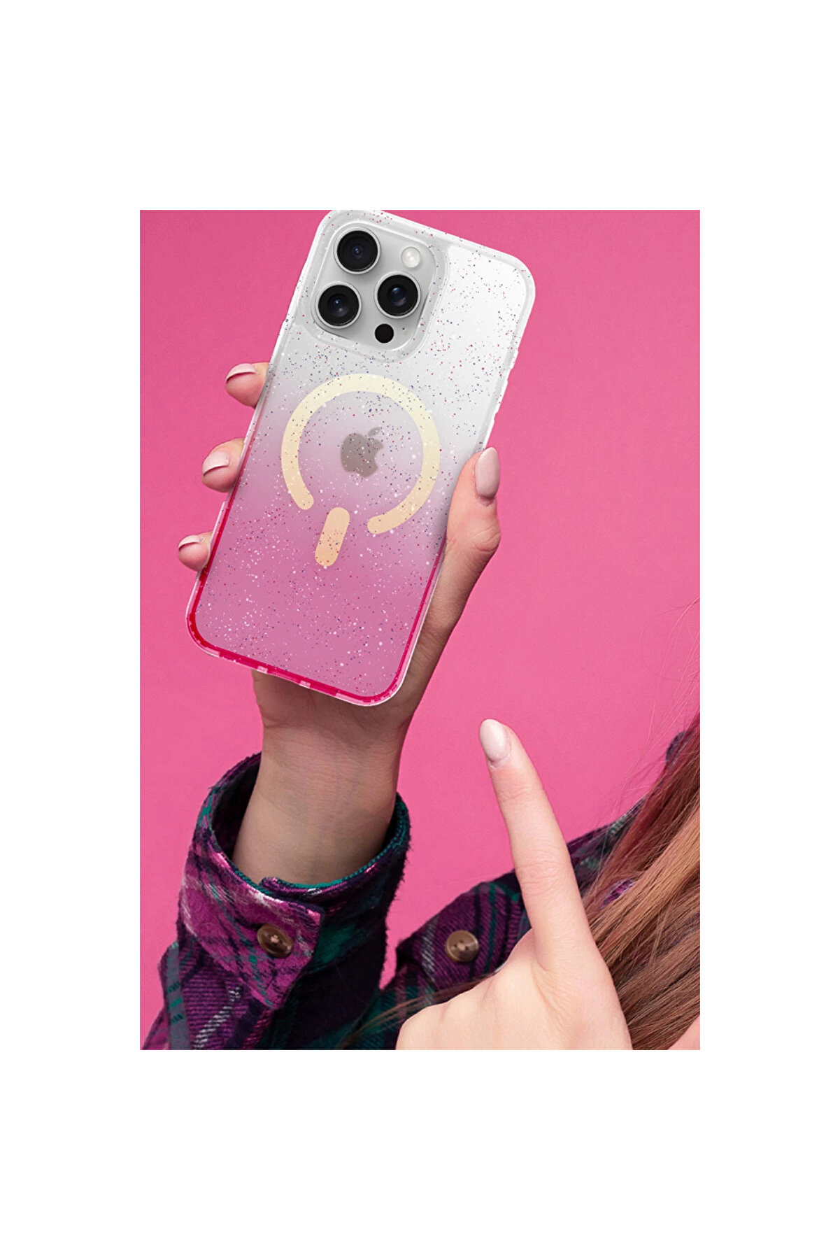 Calai̇s Apple İphone 12 Pummel Shi̇ny Magsafe Kapak - Si̇yah