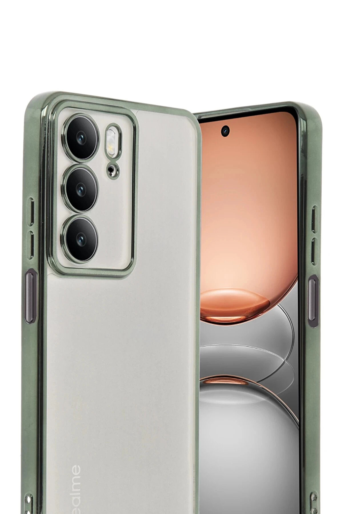 Harmonyaura Realme C75 4G Kılıf Lensli̇ Si̇li̇kon - Yeşi̇l