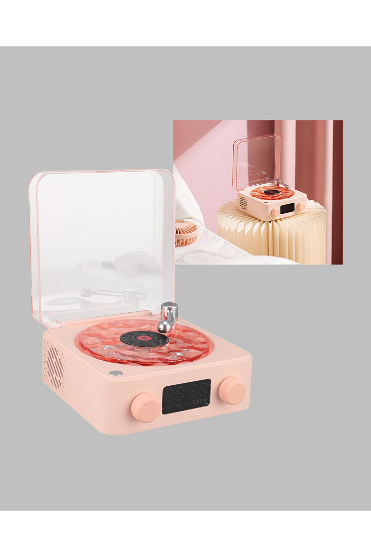 Zero Land Xmpdby Retro Bluetooth Hoparl&ouml;r &ndash; Kri̇stal Ses, Gece Lambası, (01319) Saatli̇ Tasarım