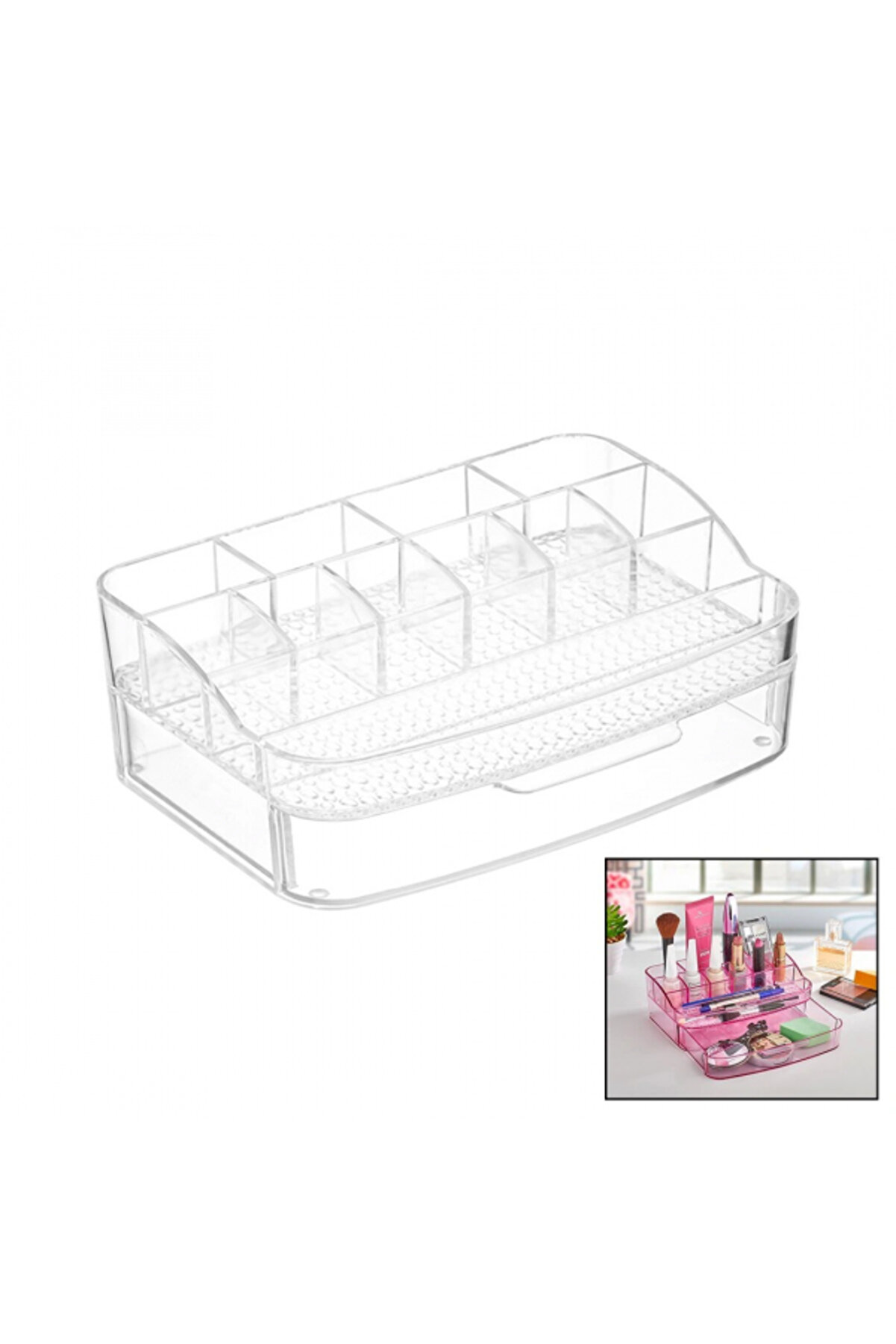 Go İthalat Makyaj Organi̇zeri̇ &Ccedil;ekmeceli̇ - 12 B&ouml;lmeli̇=2+ 4+ 6 Mi̇ka - Kri̇stal Plasti̇k (5324)