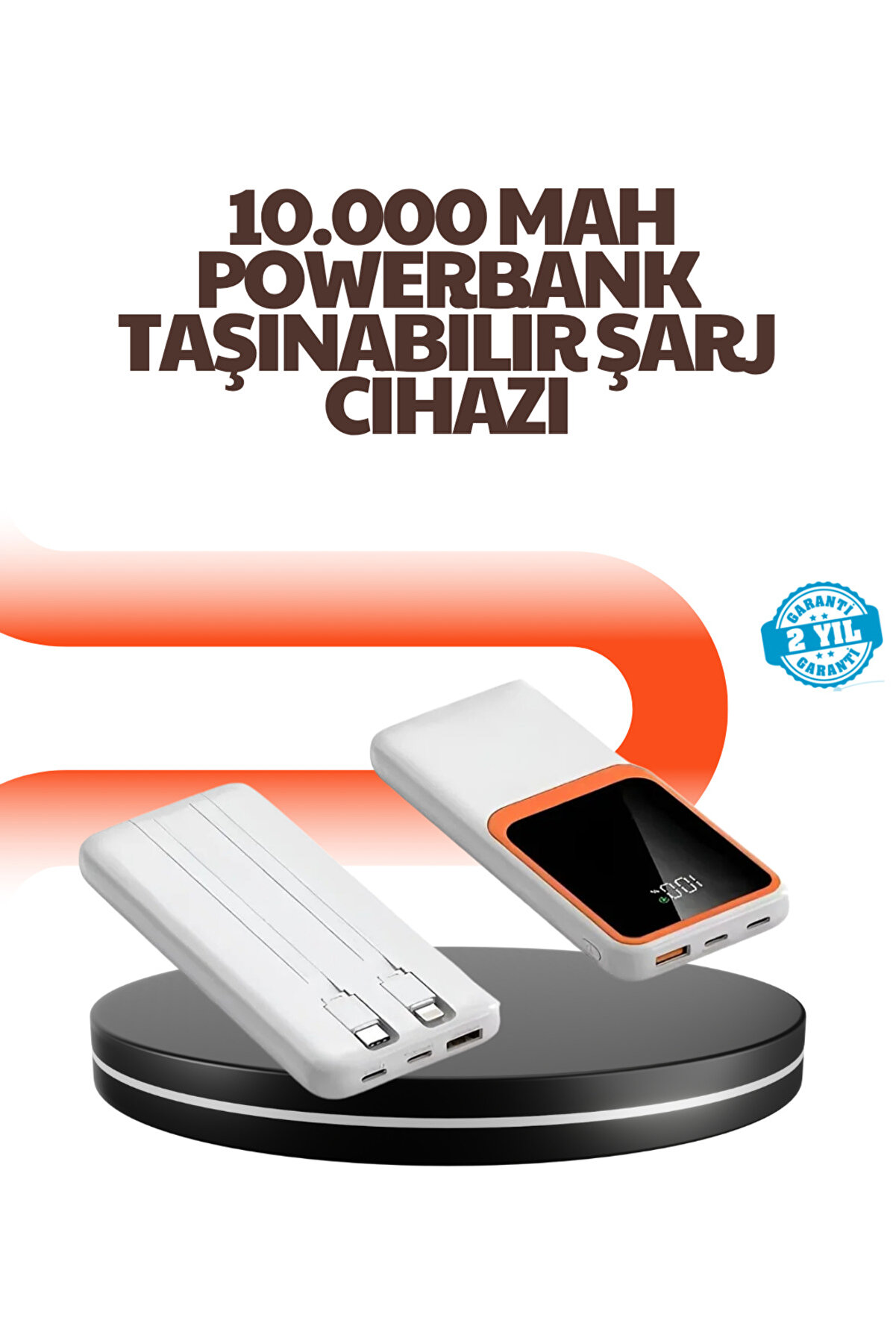 Ct Stones Taşınabi̇li̇r 10000 Mah Powerbank &ndash; Di̇ji̇tal G&ouml;stergeli̇, Type-C Ve Usb &Ccedil;ıkışlı