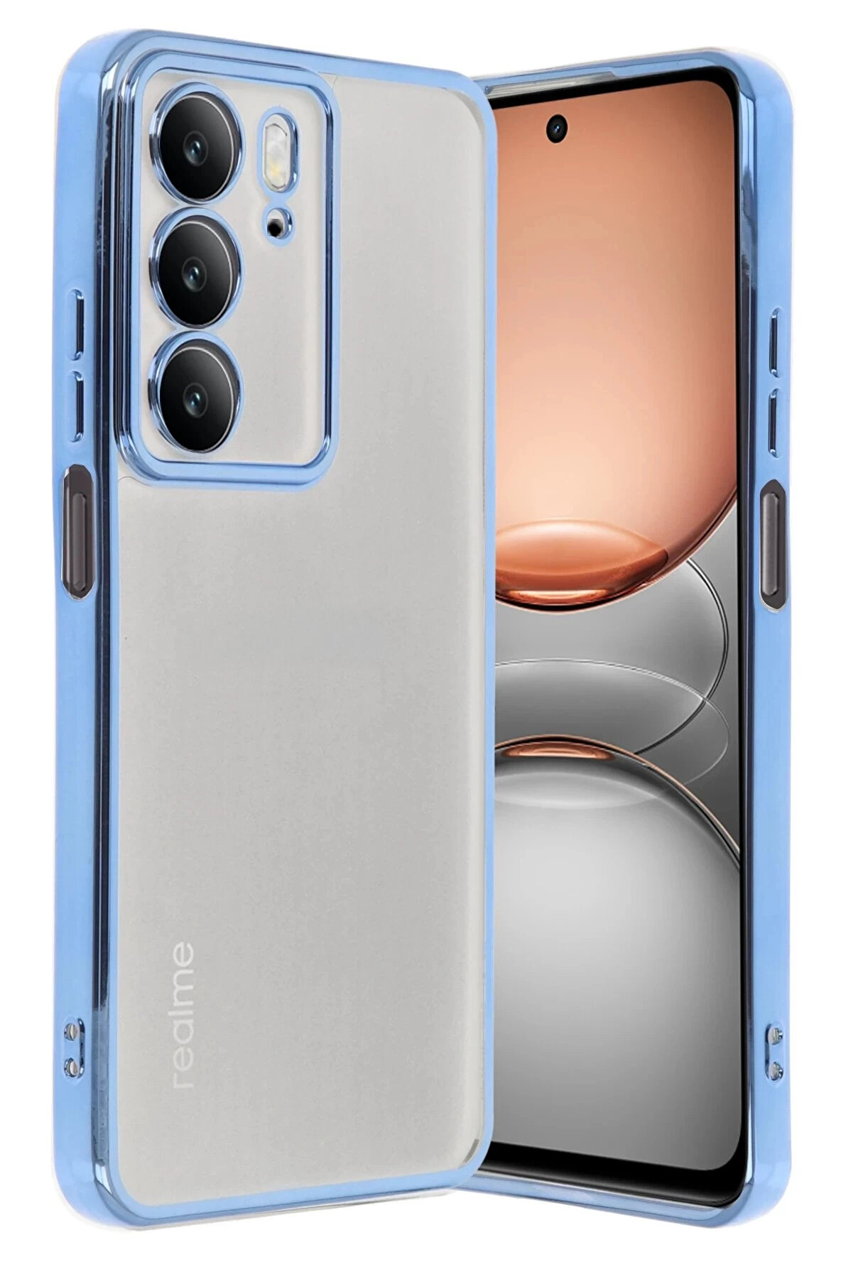 Harmonyaura Realme C75 4G Kılıf Lensli̇ Si̇li̇kon - A&ccedil;ık Mavi̇