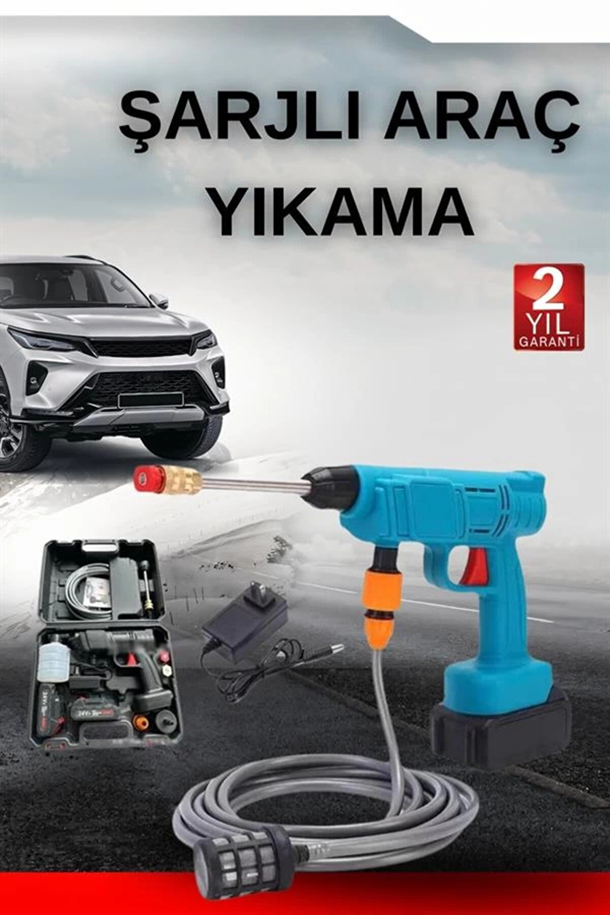 Pazar D&uuml;nyası Bfs Şarjlı Oto Yıkama, Bah&ccedil;e Sulama Tabancası Maki̇nesi̇ Y&uuml;ksek Basın&ccedil;lı