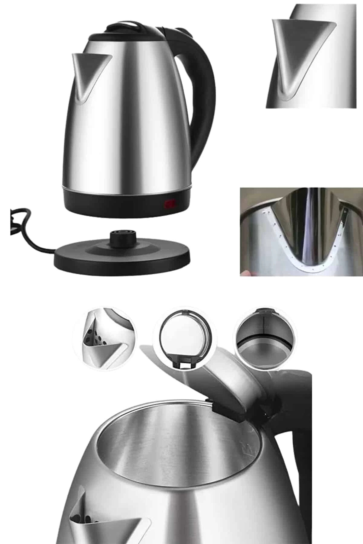 Buti̇k Bfs Kettle C F Ti̇pi̇ 220-240V Paslanmaz &Ccedil;eli̇k Elektri̇k Kablolu Otomati̇k Kapanma