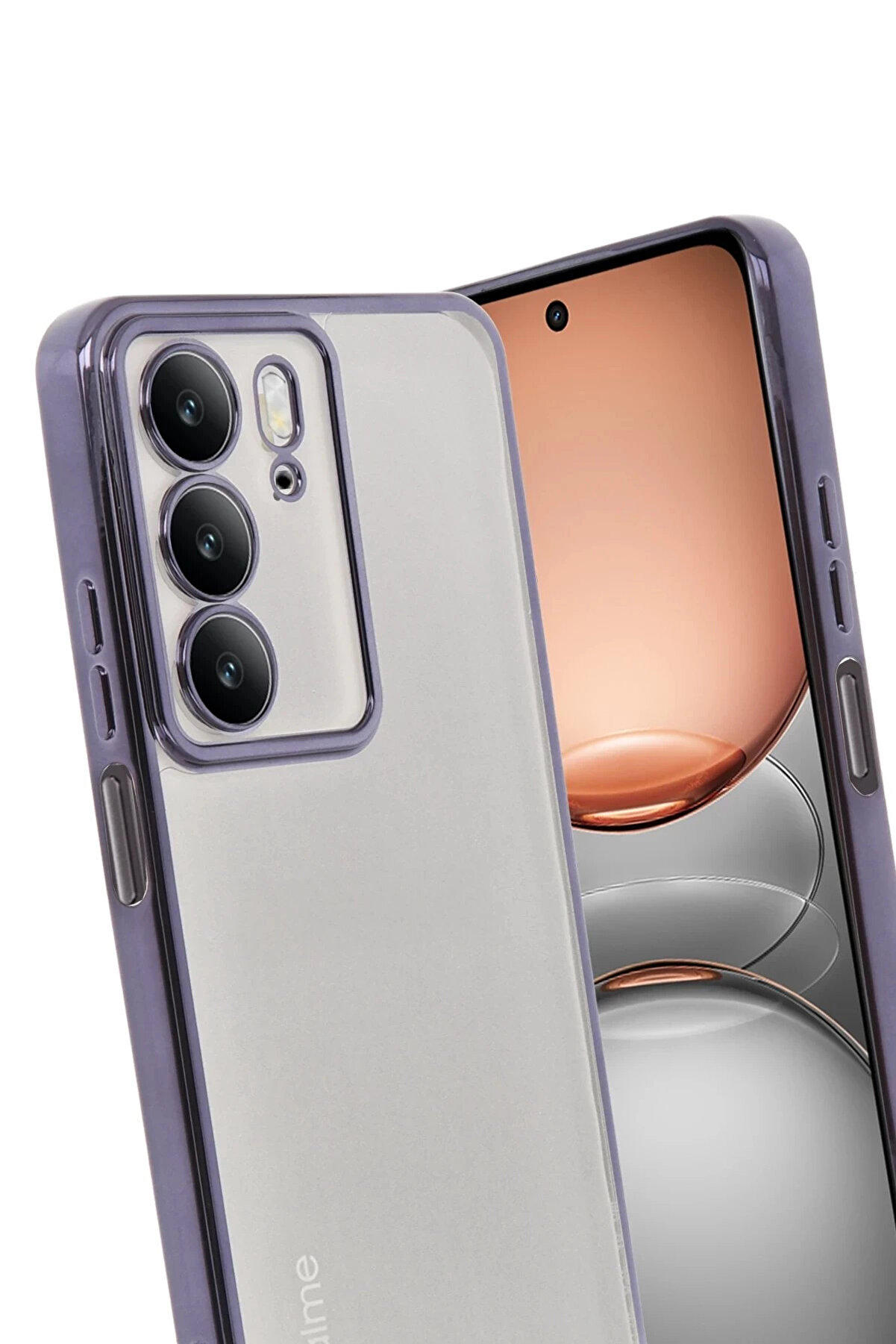 Harmonyaura Realme C75 4G Kılıf Lensli̇ Si̇li̇kon - Mor