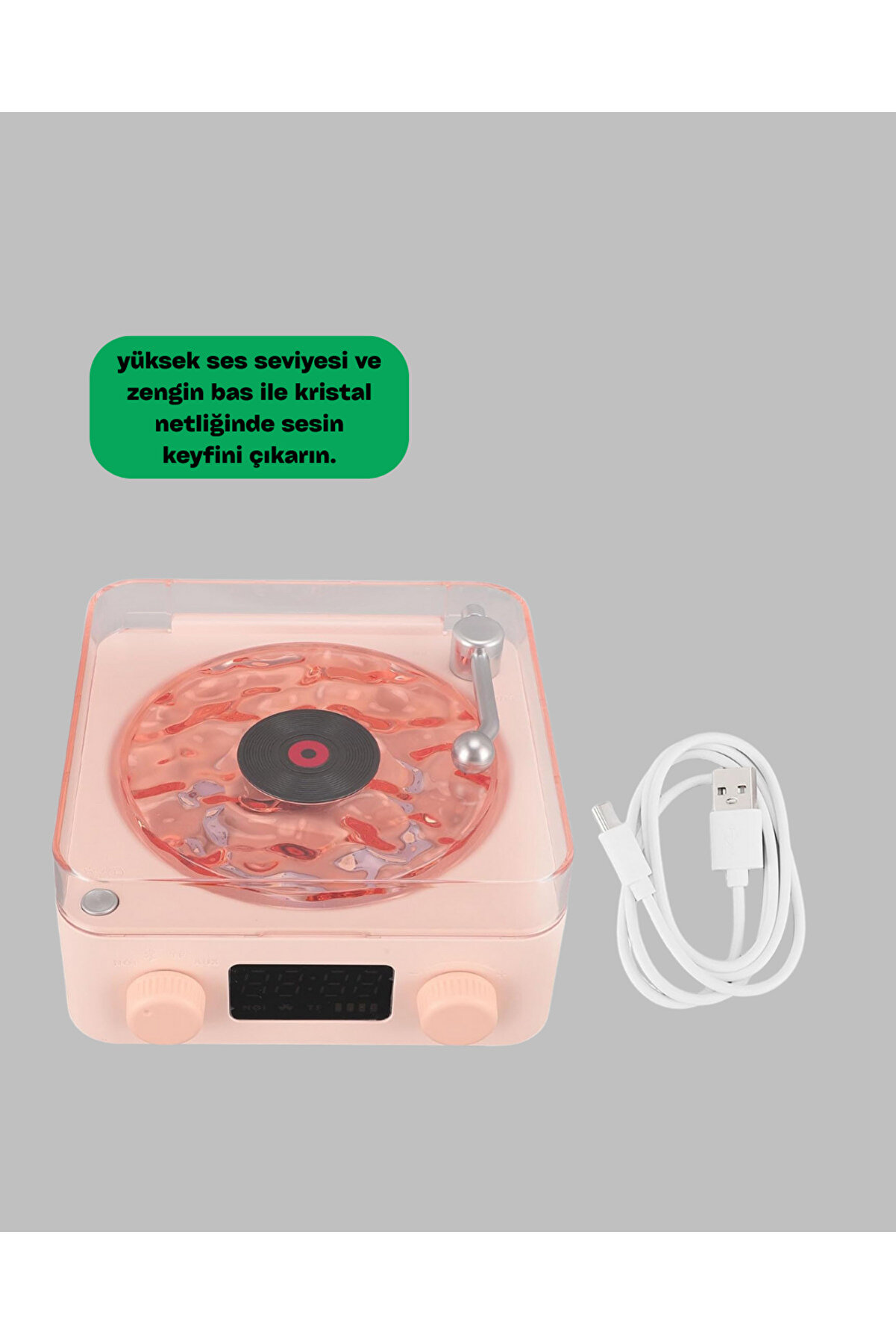 Zero Land Xmpdby Retro Bluetooth Hoparl&ouml;r &ndash; Kri̇stal Ses, Gece Lambası, (01319) Saatli̇ Tasarım