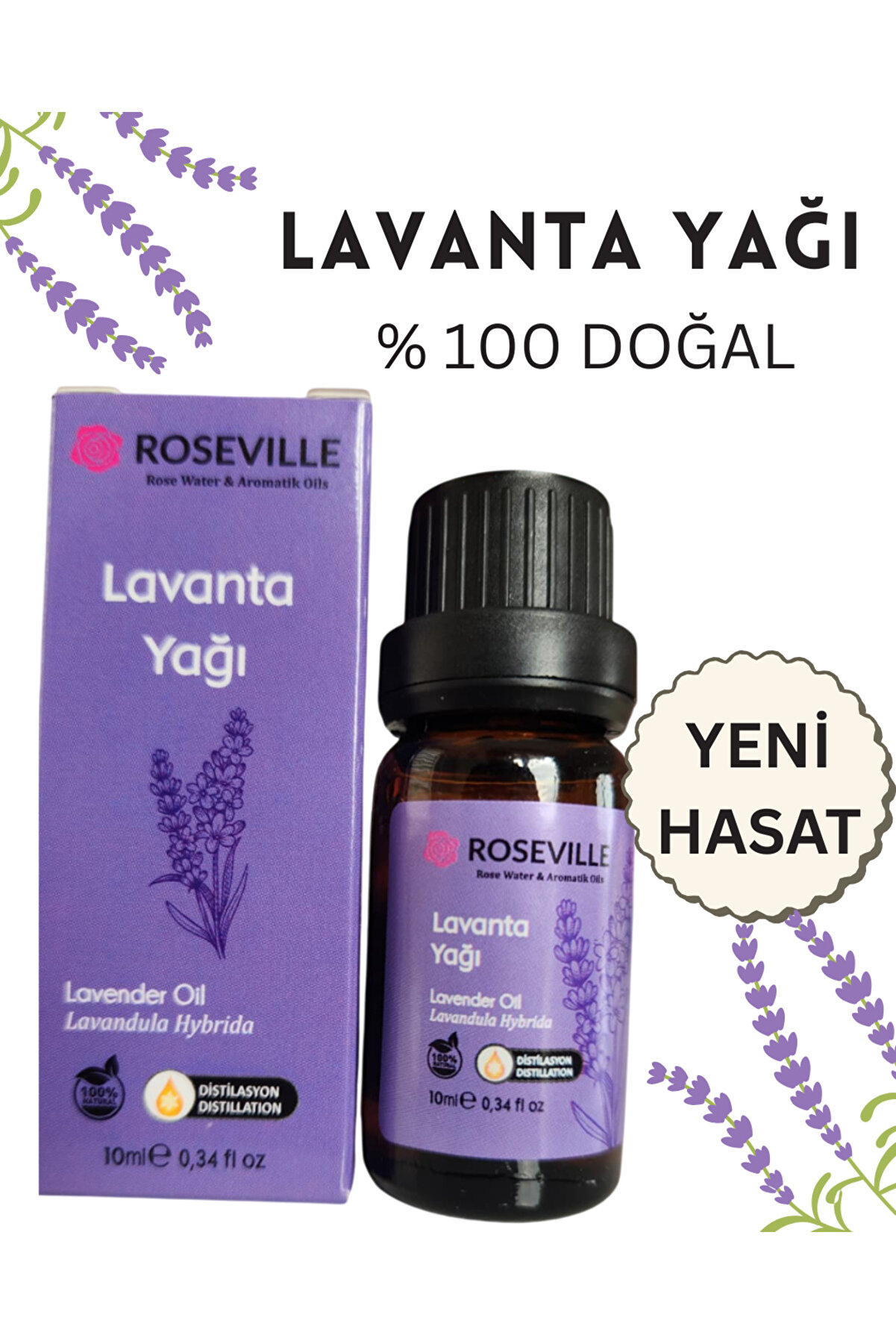 Rosevi̇lle Lavanta Uçucu Yağı 10 Ml %100 Saf Ve Doğal Lavandula Hybri̇da