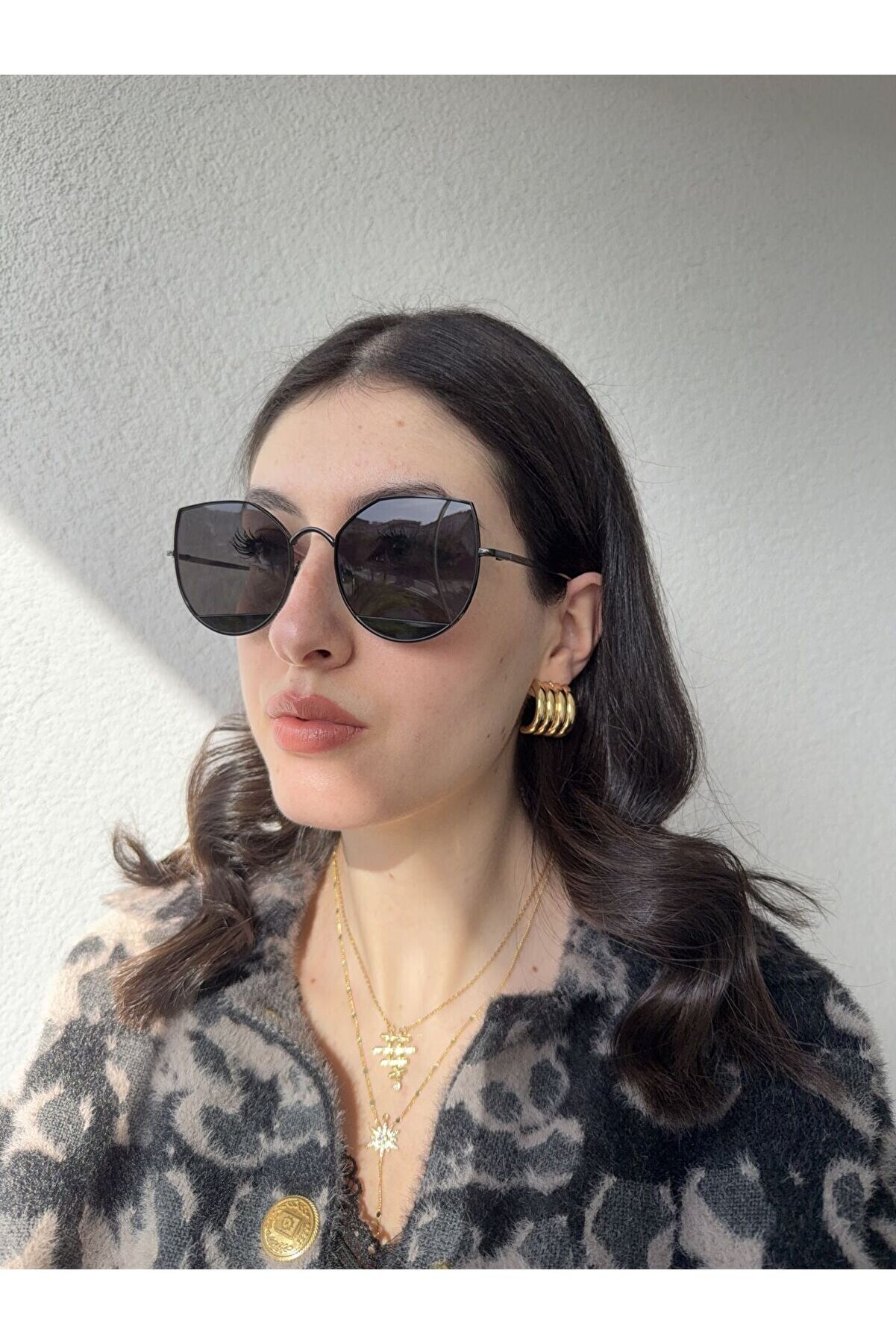 Ateli̇er Emi̇ne Cat Eye Si̇yah Güneş Gözlüğü