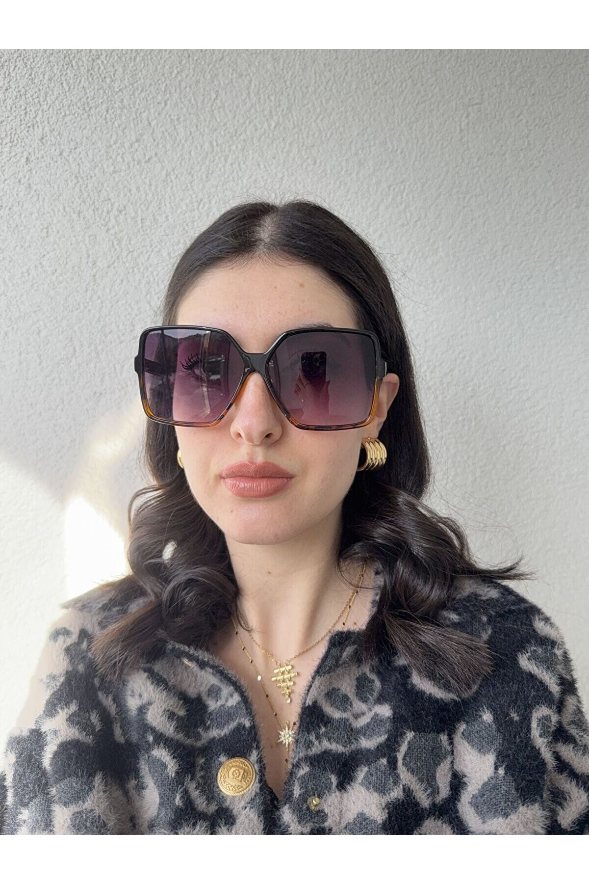 Ateli̇er Emi̇ne Cat Eye Leopar Desen Güneş Gözlüğü