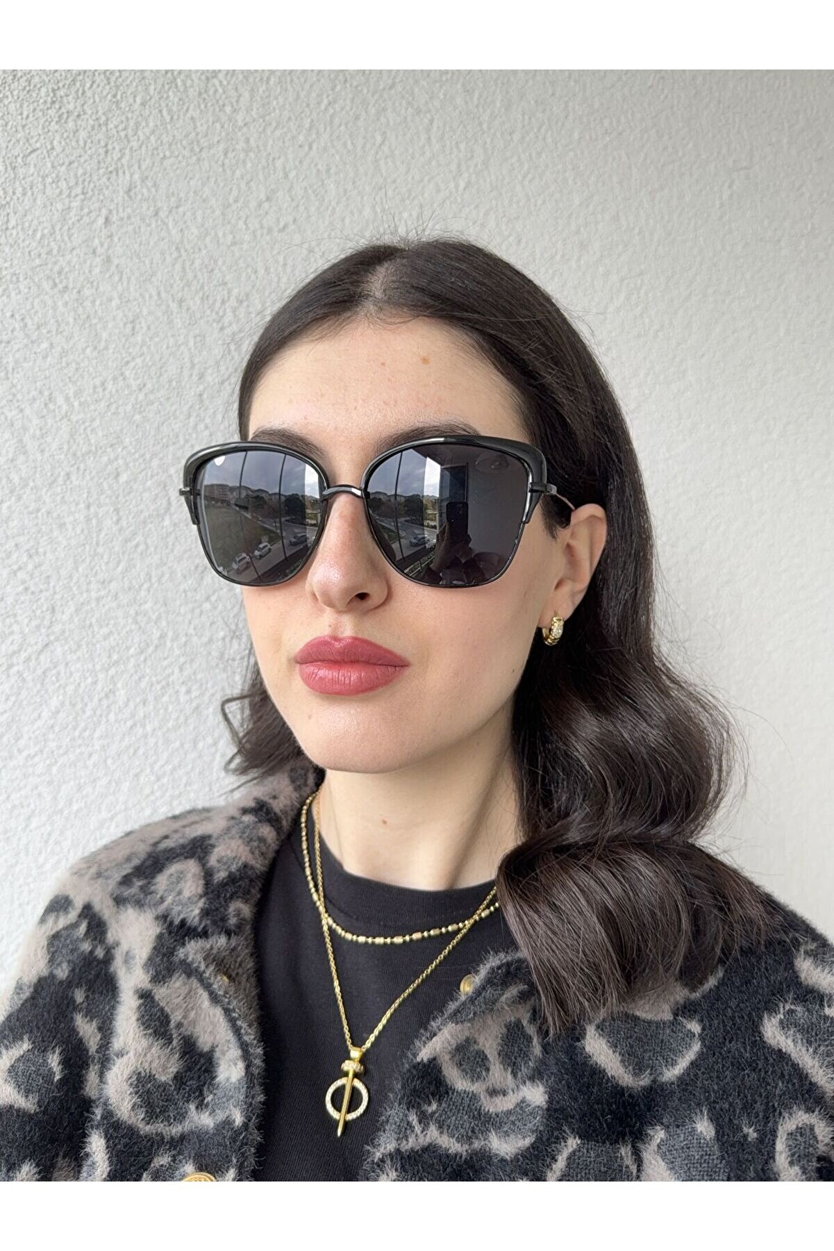 Ateli̇er Emi̇ne Cat Eye Si̇yah Güneş Gözlüğü