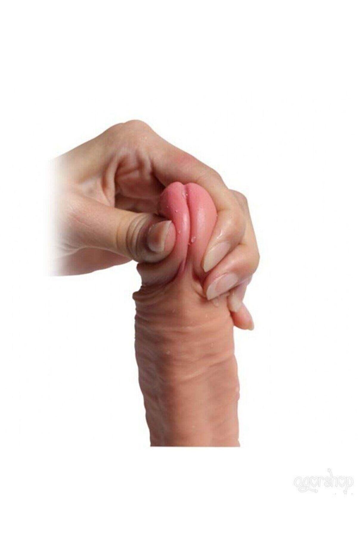 Meyrabest Ger&ccedil;ek Dokulu &Ccedil;i̇ft Katmanlı Reali̇sti̇k Di̇ldo 18 Cm