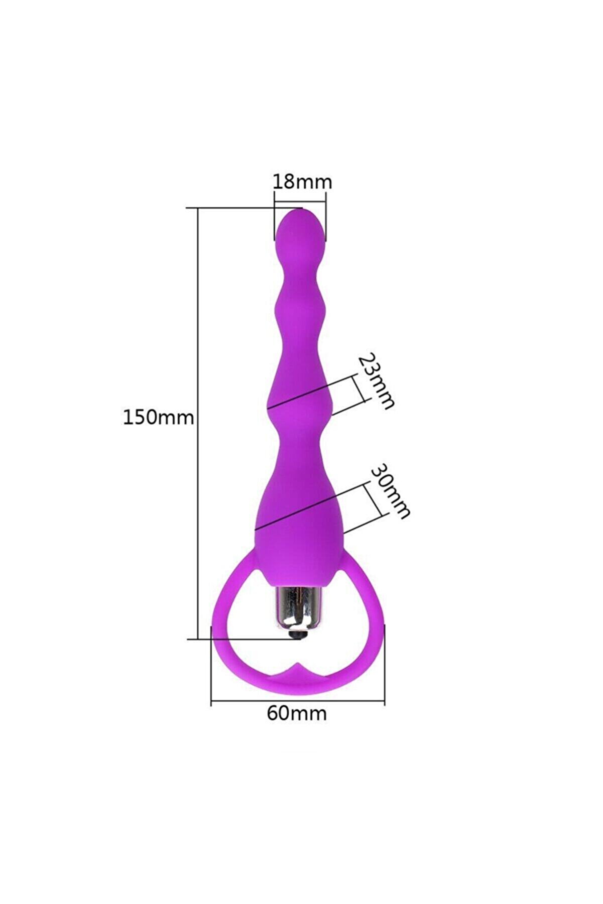 Meyrabest Mor Boğumlu Ti̇treşi̇mli̇ Anal Değnek Plug G-Spot Vi̇brat&ouml;r