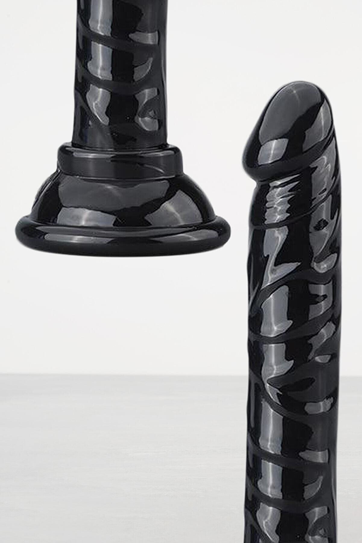 Erox 14.5Cm Testi̇ssi̇z Vantuzlu Reali̇sti̇k Peni̇s Anal Vaji̇nal Di̇ldo Si̇yah