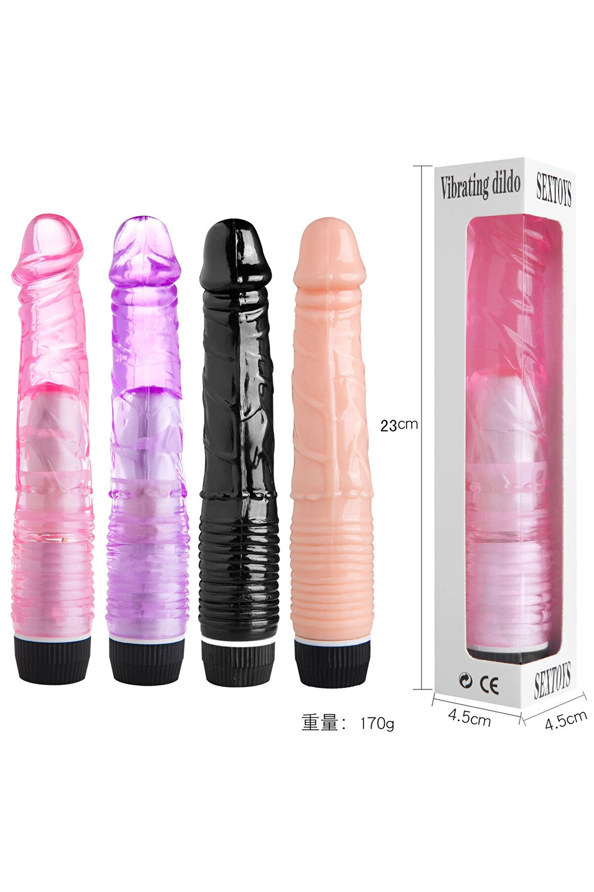 Erox Vi̇bes Black Kademeli̇ Ti̇treşi̇mli̇ Jel Vi̇brat&ouml;r 23 Cm