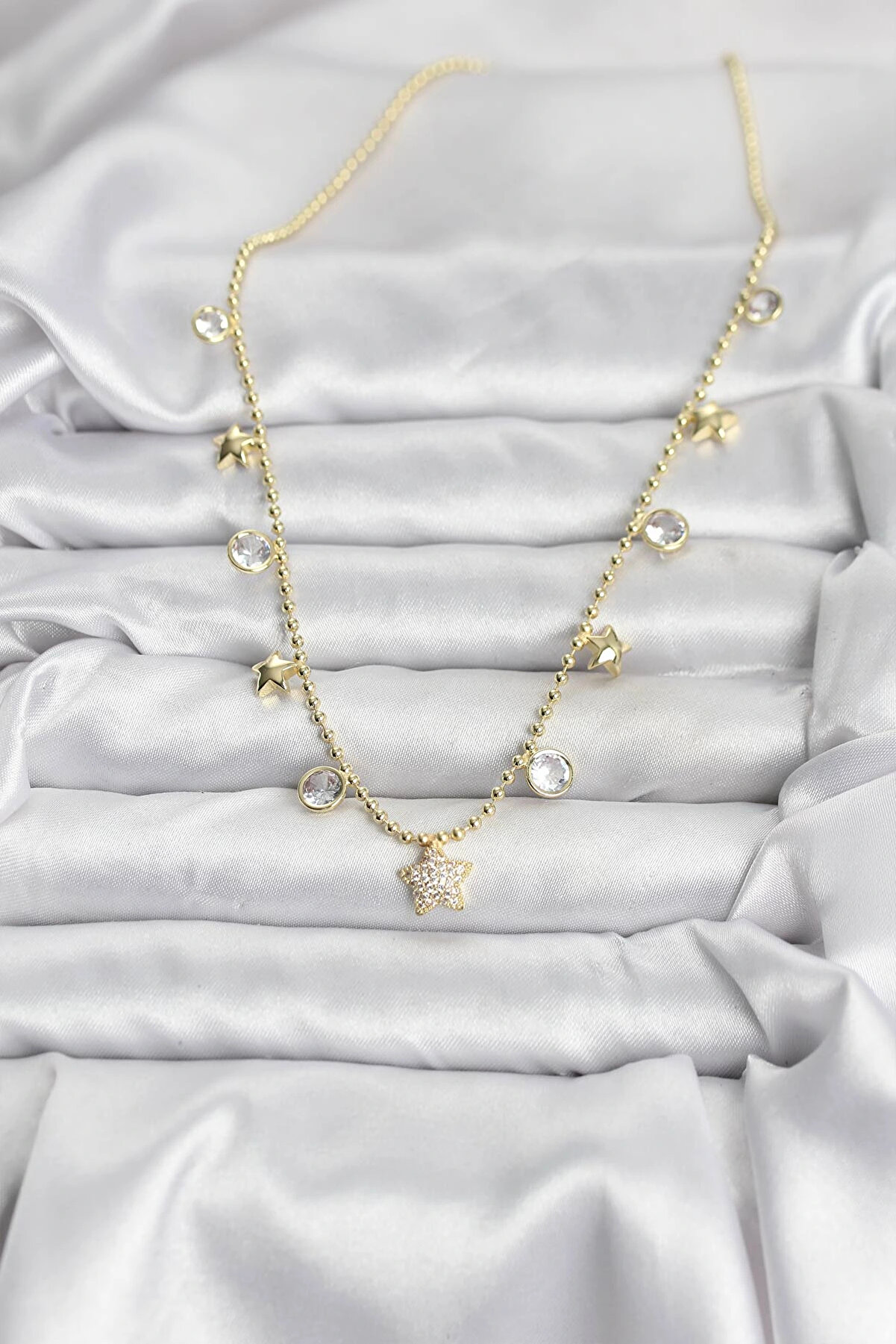 Clari̇ss Harmonyaura Pi̇ri̇n&ccedil; Gold Renk Yıldız Model Kadın Kolye