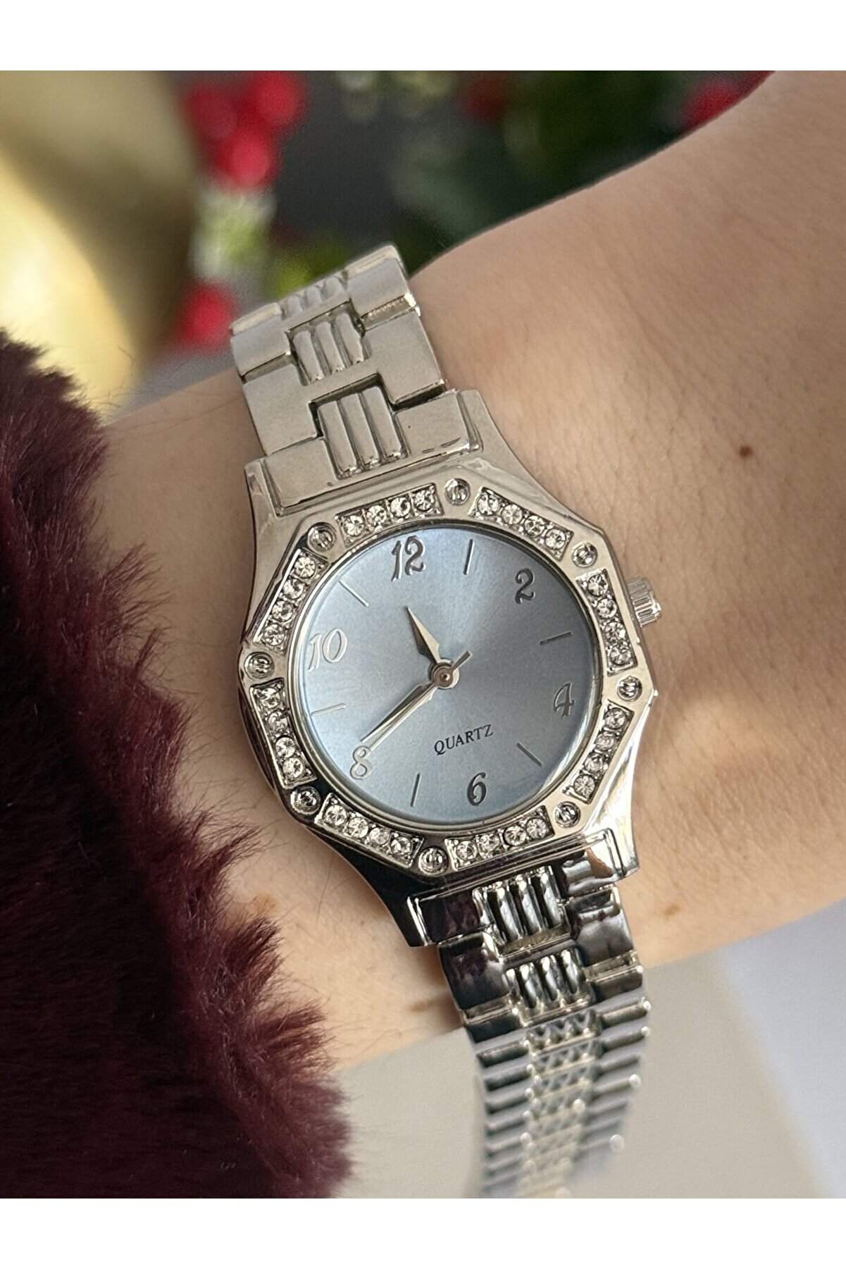 Ateli̇er Emi̇ne Mavi̇ Cam Si̇lver Detay Saat