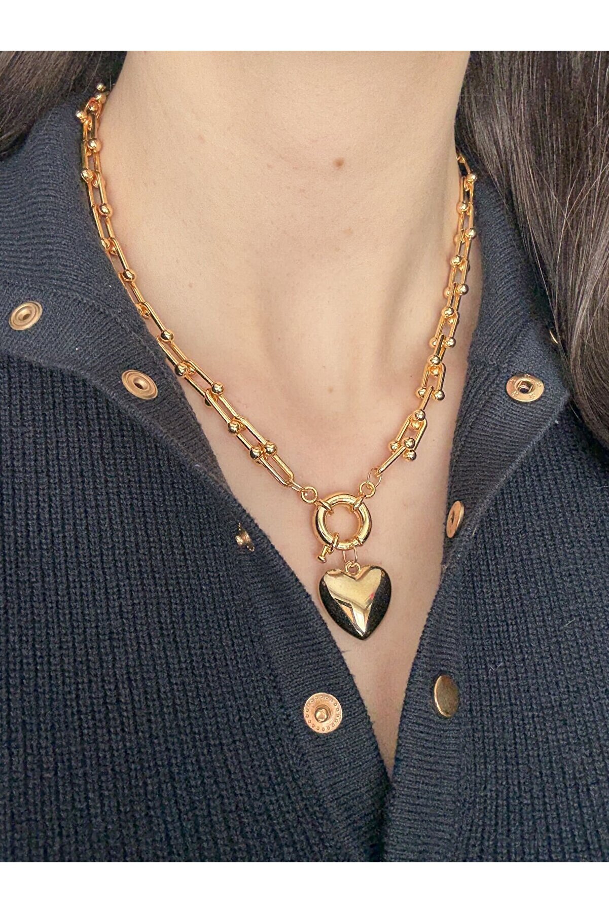 Ateli̇er Emi̇ne Kalp Charmlı Gold Kolye