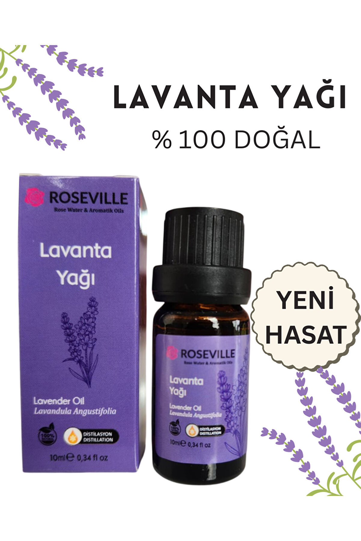 Rosevi̇lle Tıbbi̇ Lavanta Uçucu Yağı 10 Ml %100 Saf Ve Doğal Lavandula Angusti̇foli̇a