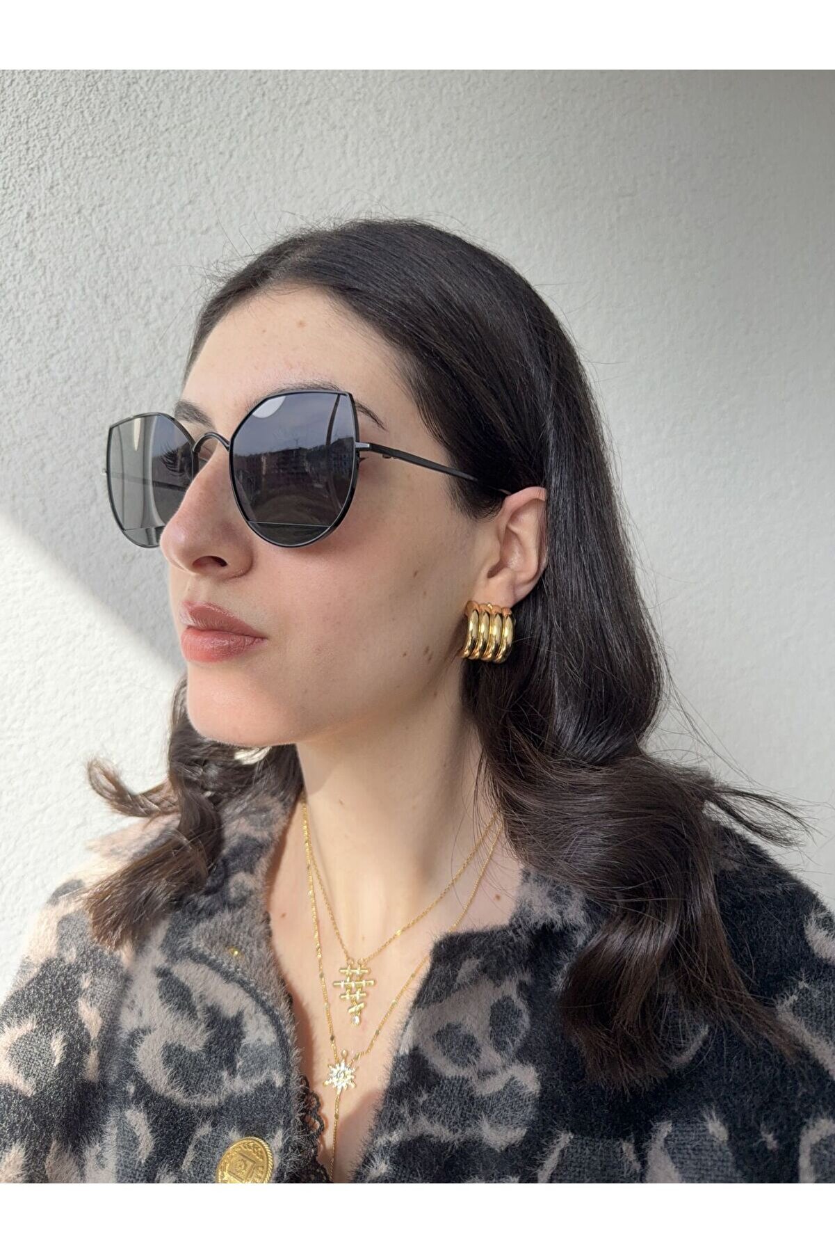 Ateli̇er Emi̇ne Cat Eye Si̇yah Güneş Gözlüğü