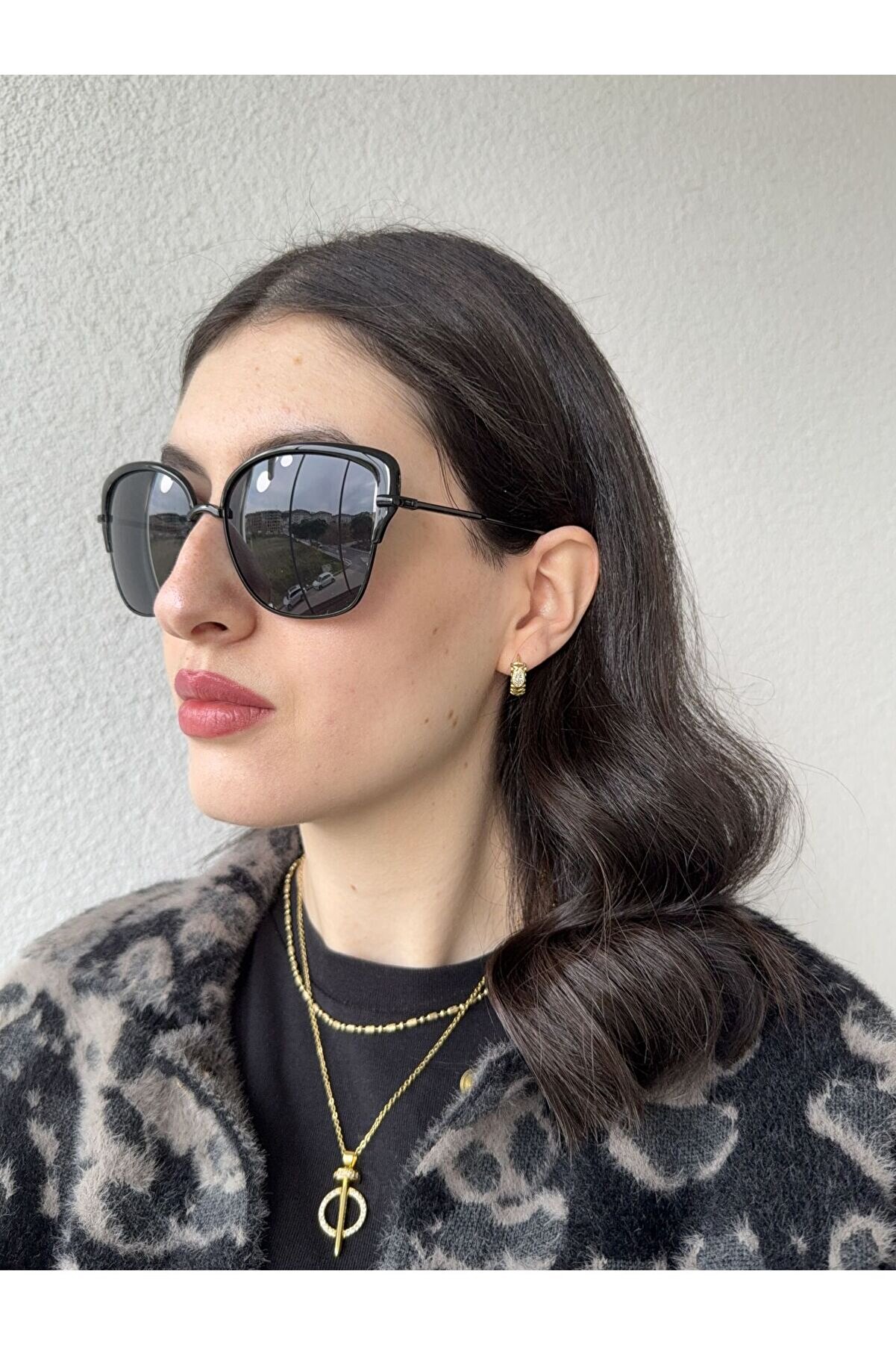 Ateli̇er Emi̇ne Cat Eye Si̇yah Güneş Gözlüğü