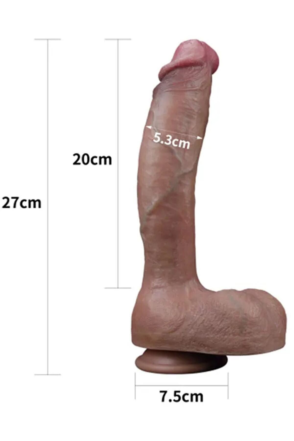 Meyrabest 10.5   Dual Layered Plati̇num Si̇li̇cone Reali̇sti̇k Di̇ldo 27 Cm