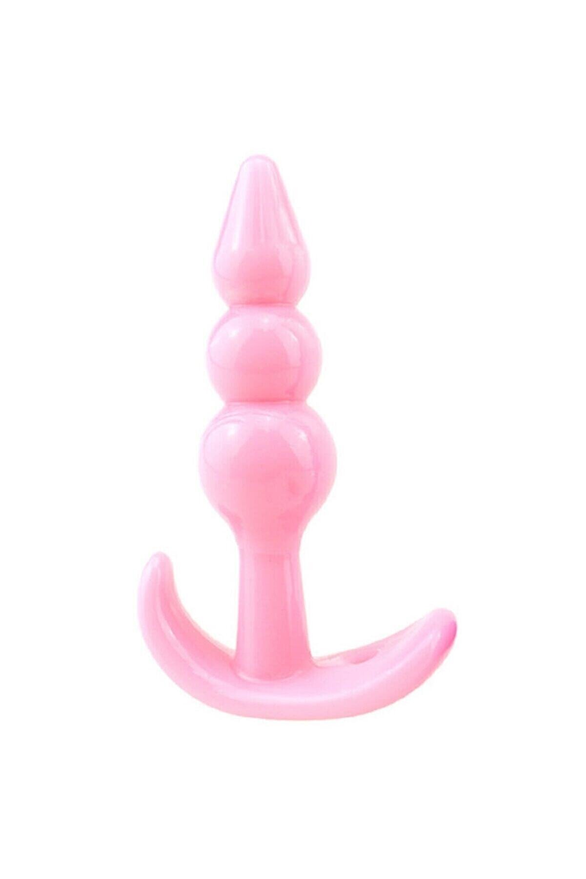 Meyrabest Mi̇ni̇ Si̇li̇cone Anal Beads Anal Plug Yumuşak Anal Alıştırıcı Pembe
