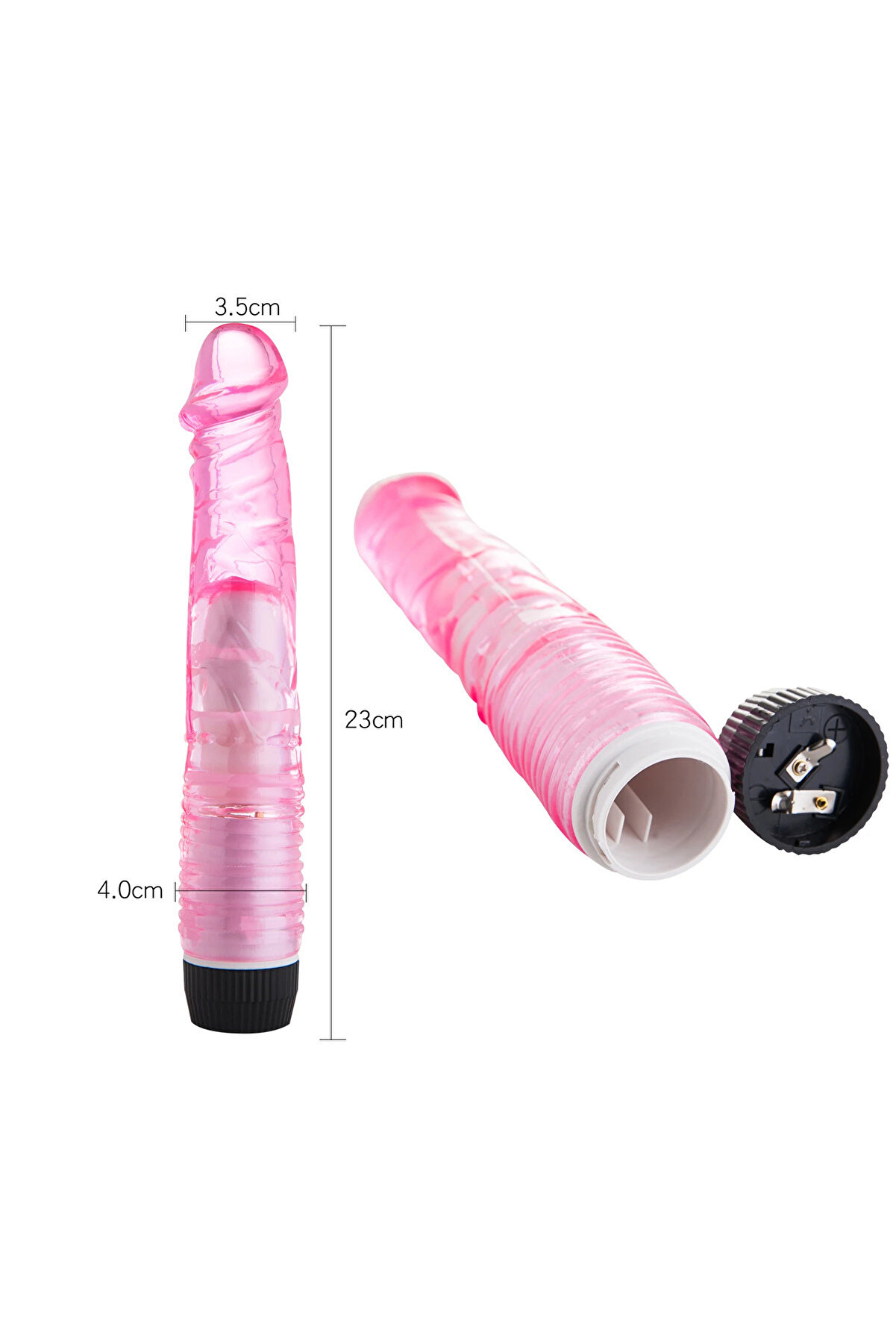 Erox Vi̇bes Black Kademeli̇ Ti̇treşi̇mli̇ Jel Vi̇brat&ouml;r 23 Cm