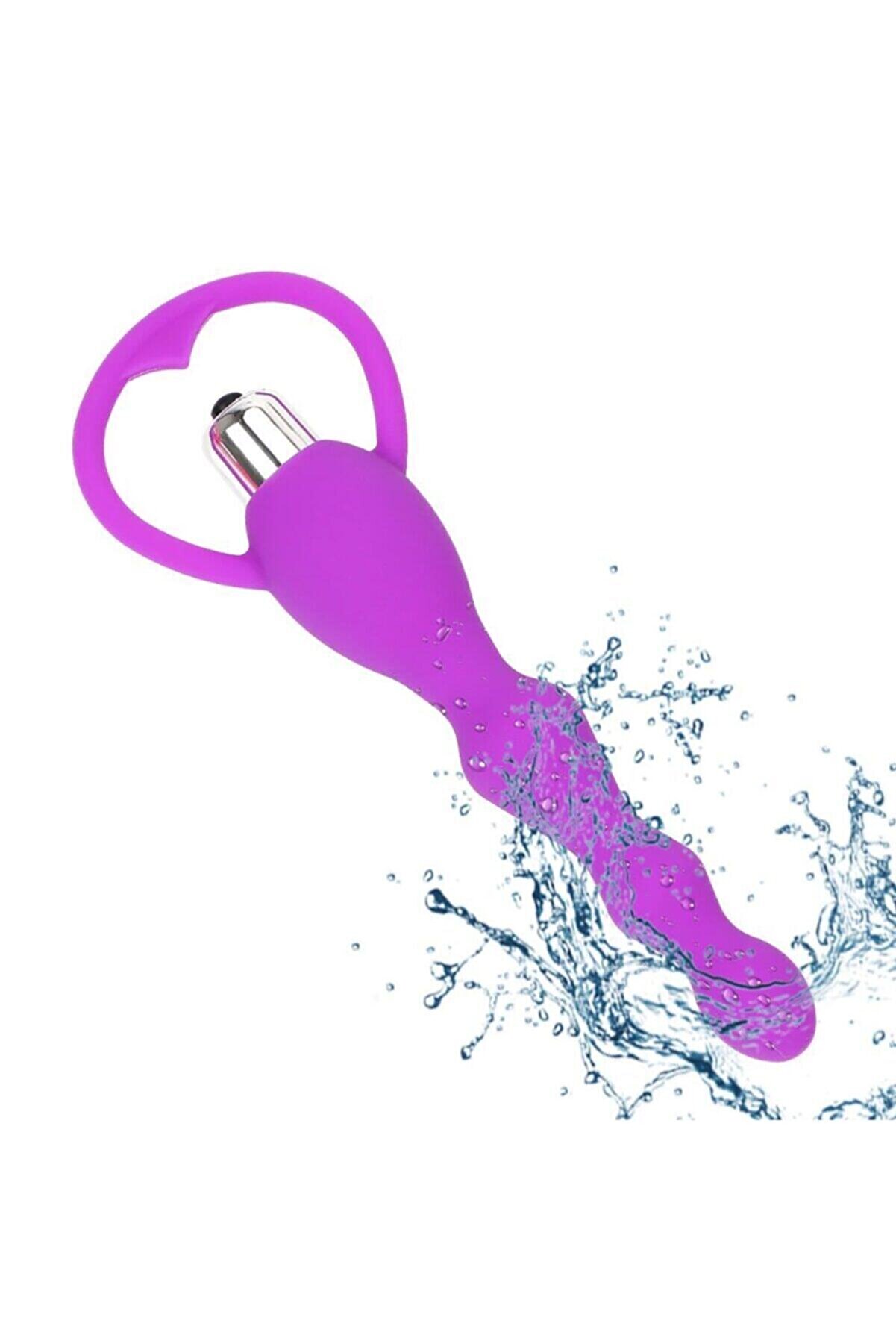 Meyrabest Mor Boğumlu Ti̇treşi̇mli̇ Anal Değnek Plug G-Spot Vi̇brat&ouml;r