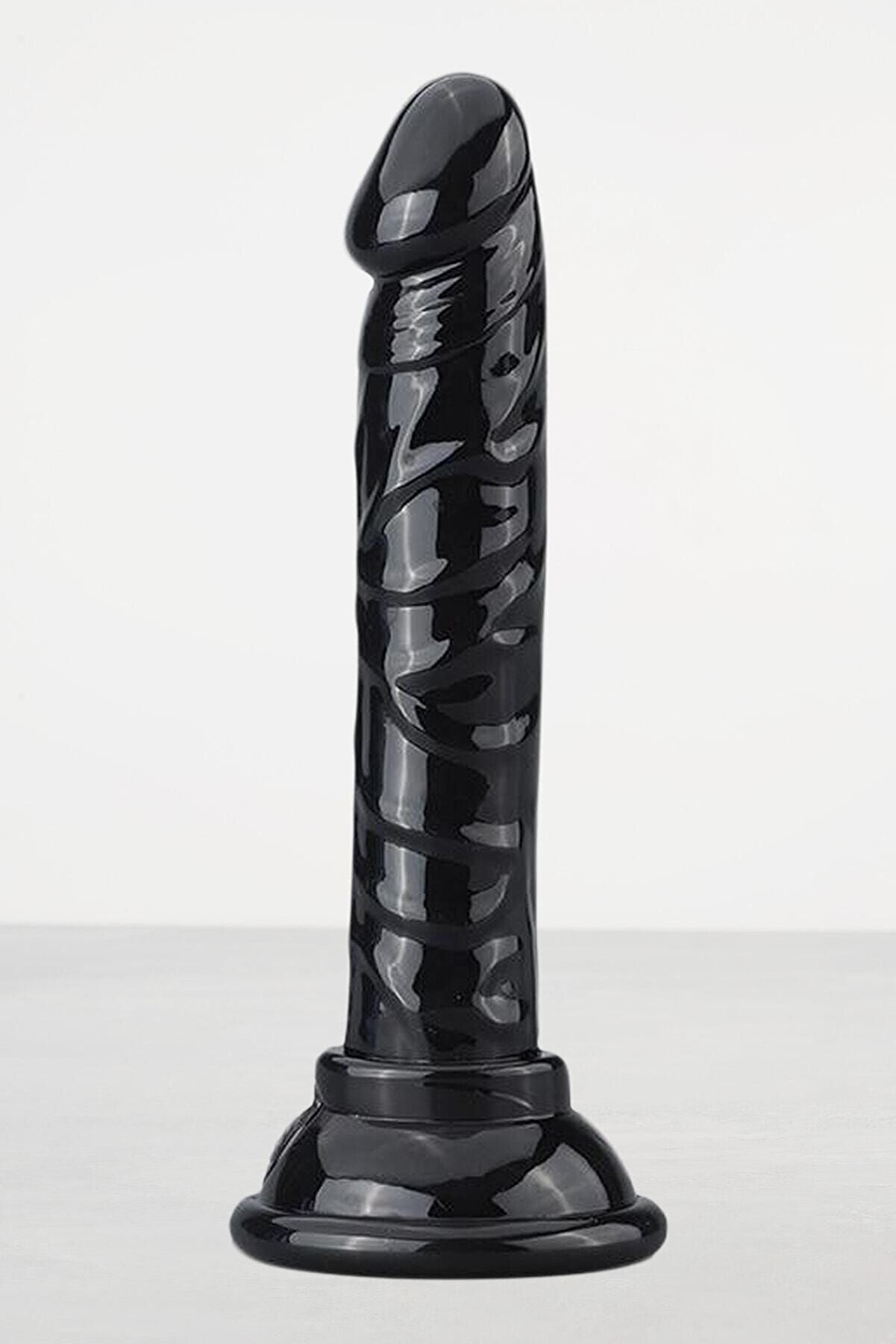 Erox 14.5Cm Testi̇ssi̇z Vantuzlu Reali̇sti̇k Peni̇s Anal Vaji̇nal Di̇ldo Si̇yah