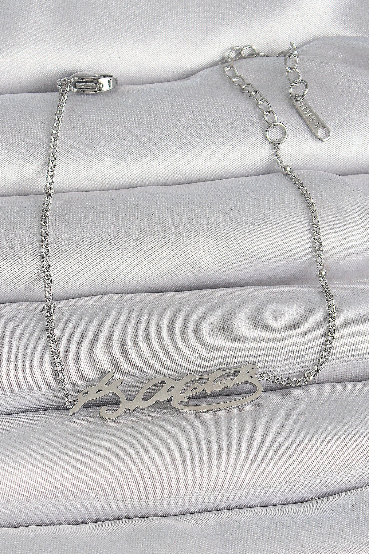 Dodes Harmonyaura 316L &Ccedil;eli̇k G&uuml;m&uuml;ş Renk Atat&uuml;rk İmza Model Kadın Bi̇lekli̇k