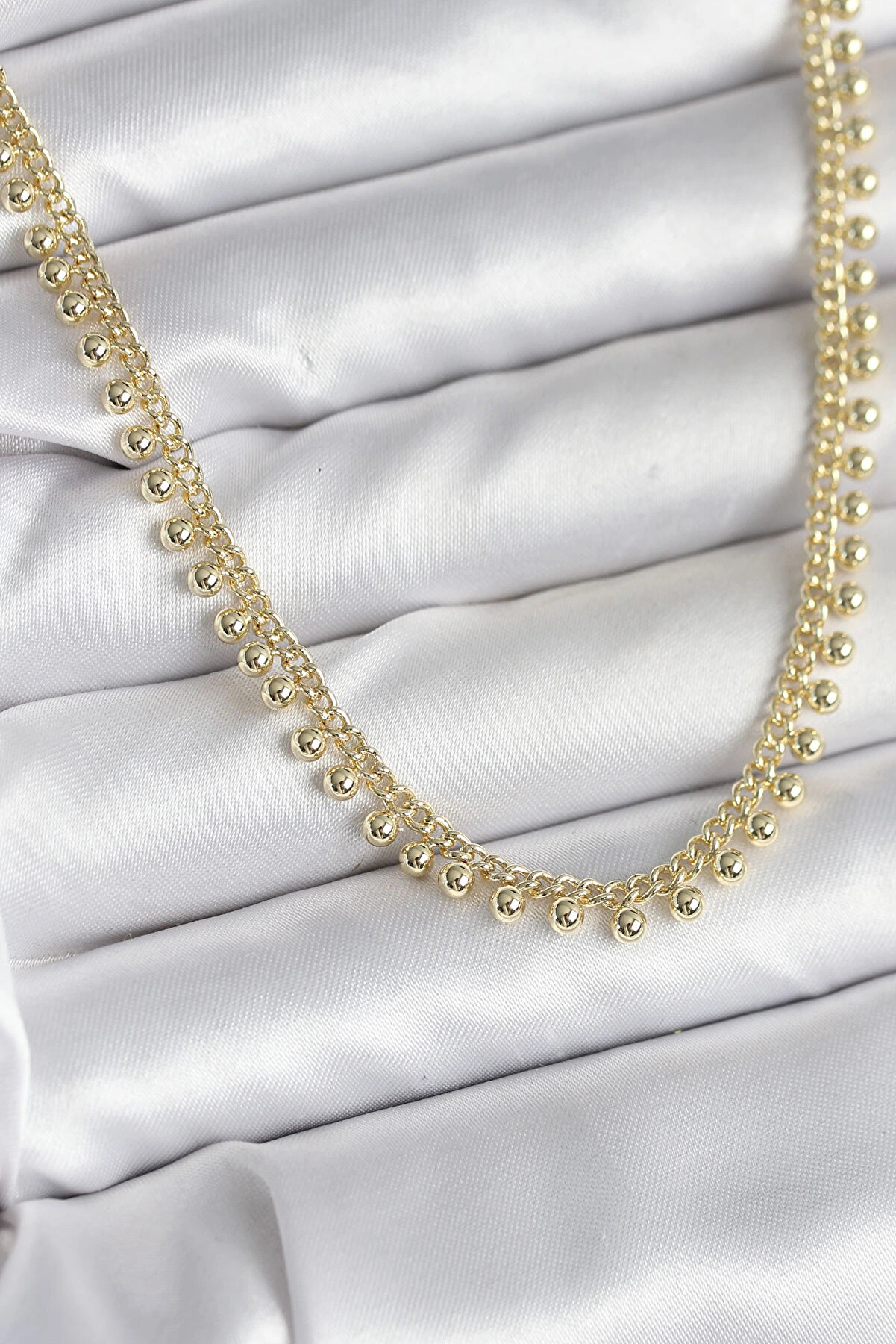 Evyora Pi̇ri̇n&ccedil; Gold Renk Sıralı Top&ccedil;uk Model Kadın Kolye