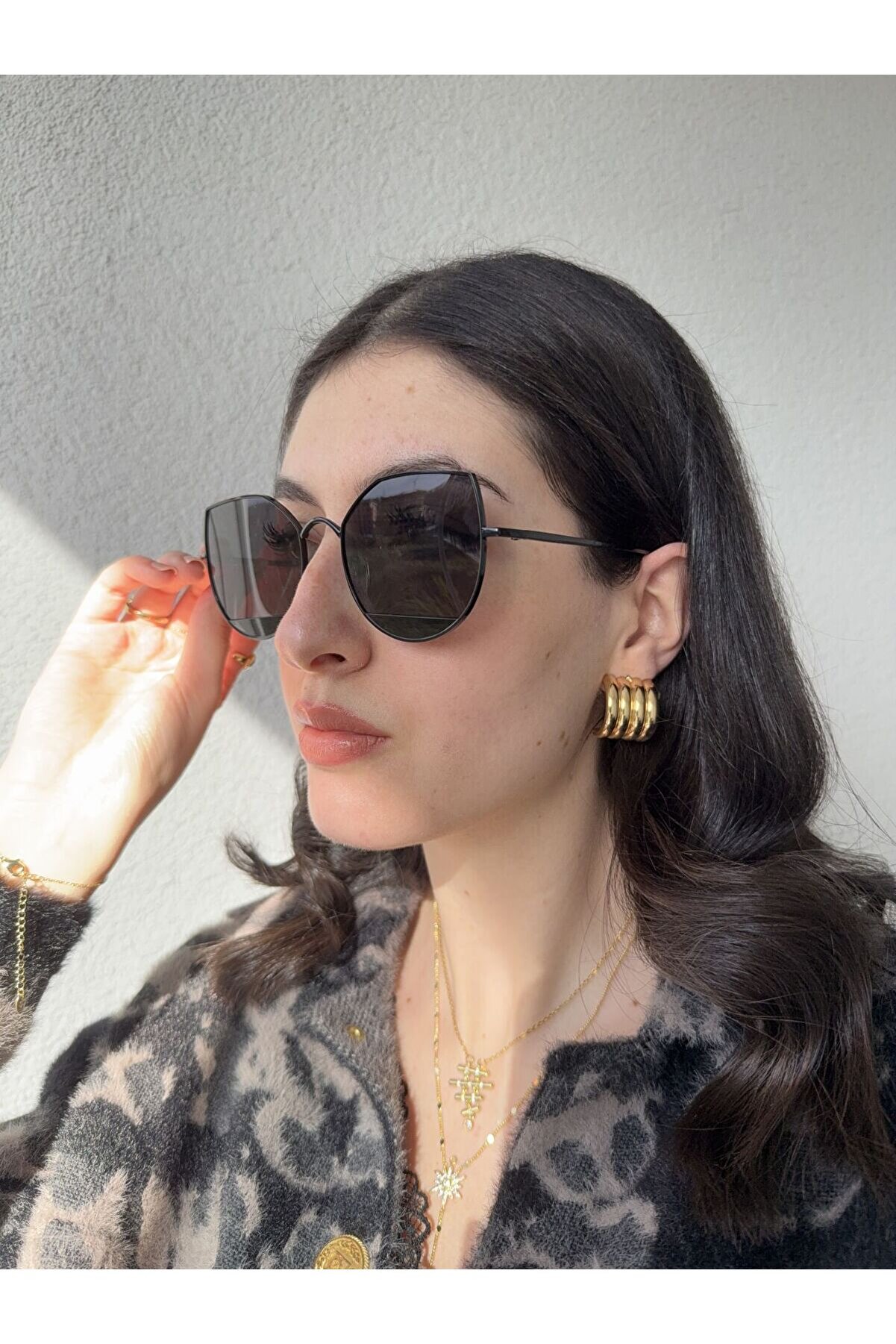 Ateli̇er Emi̇ne Cat Eye Si̇yah Güneş Gözlüğü
